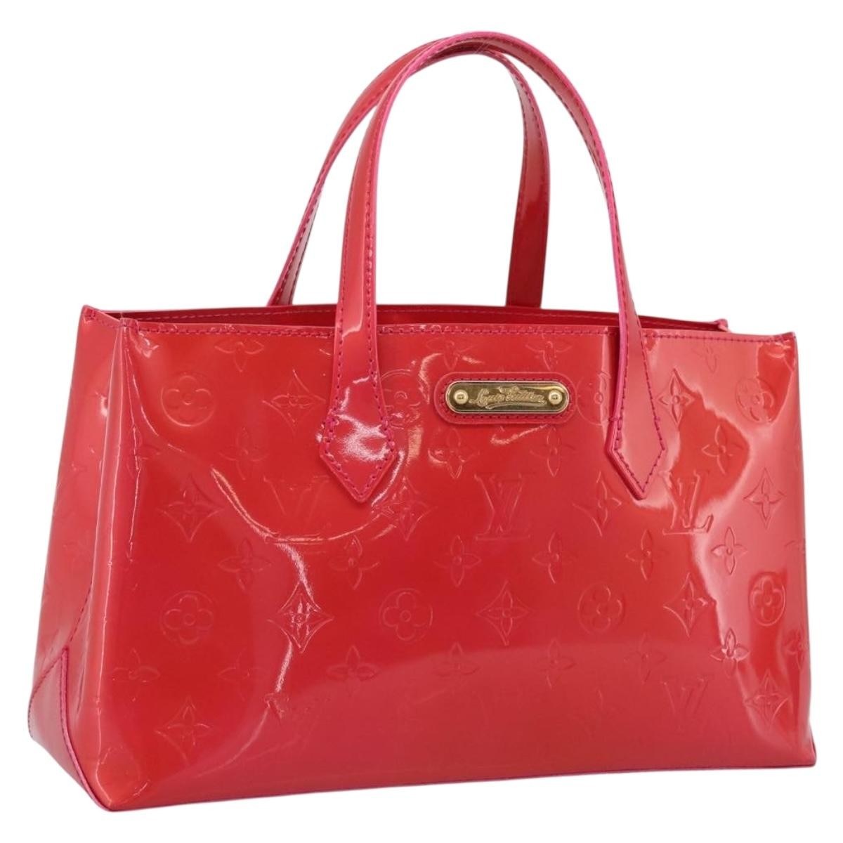 Louis Vuitton Wilshire Monogram Vernis, Pink, Patent Leather, Tote Bag