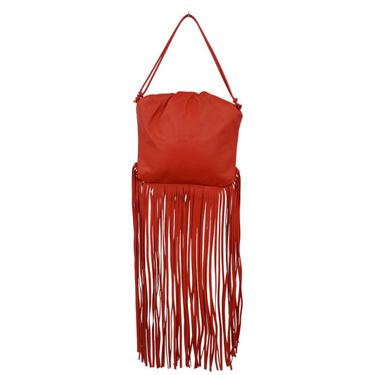 Bottega Veneta The Fringe Leather, Red, Leather, Clutch