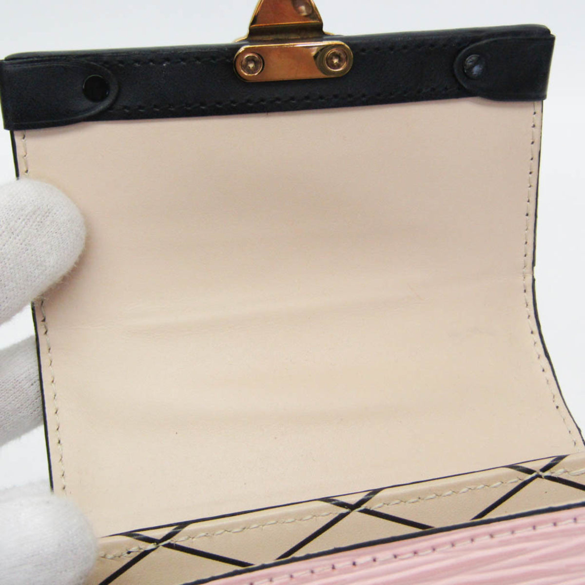 Louis Vuitton Vertical Trunk Pochette Epi Leather, Black, Leather, Clutch