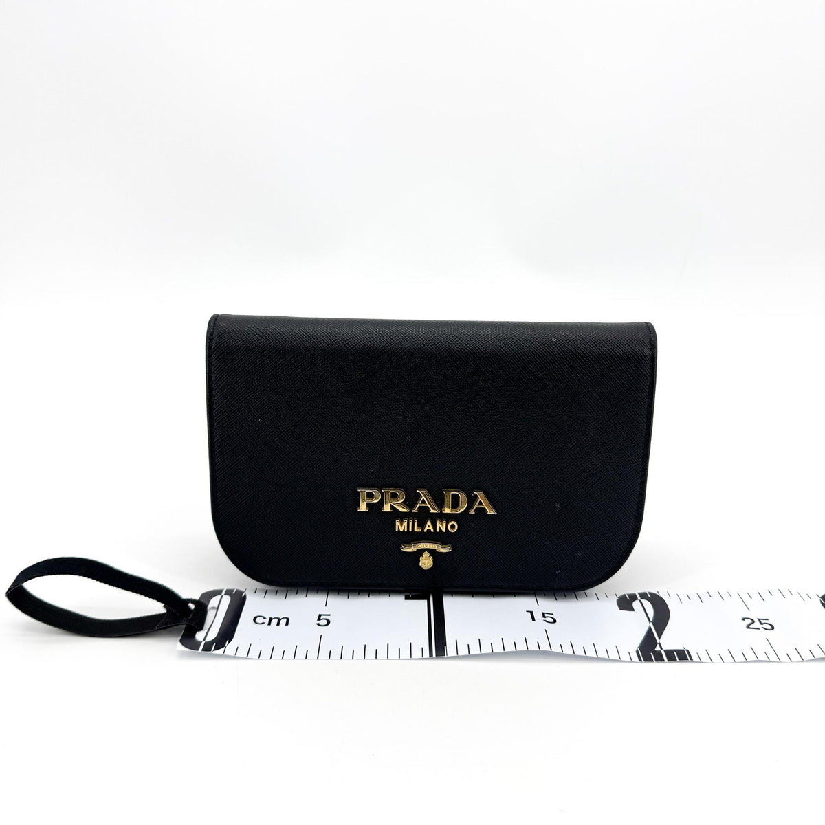 Prada Convertible Flap Clutch Saffiano Leather, Black, Leather, Clutch
