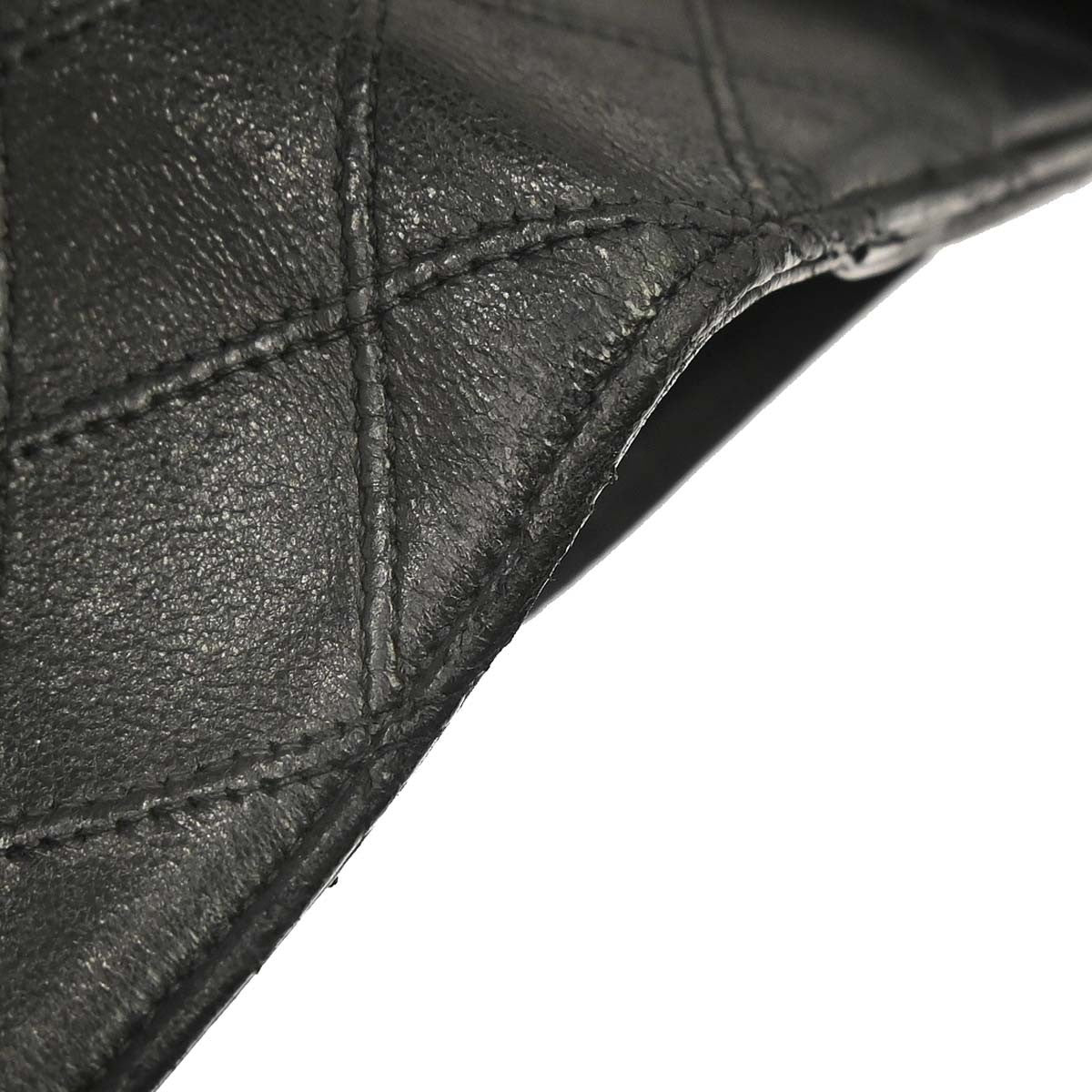 Chanel Envelope Gusset Chevron Lambskin, Black, Leather, Wallet