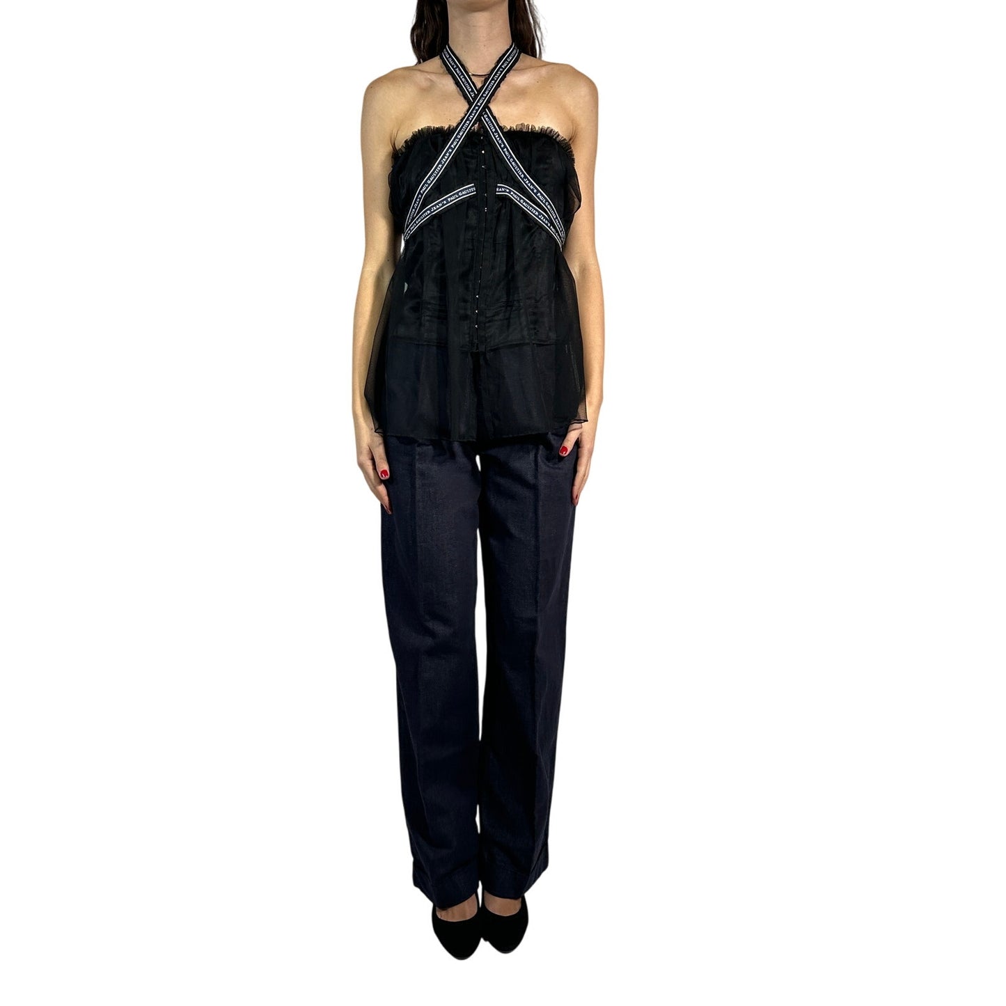 JEAN PAUL GAULTIER Halter Corset Tulle Top