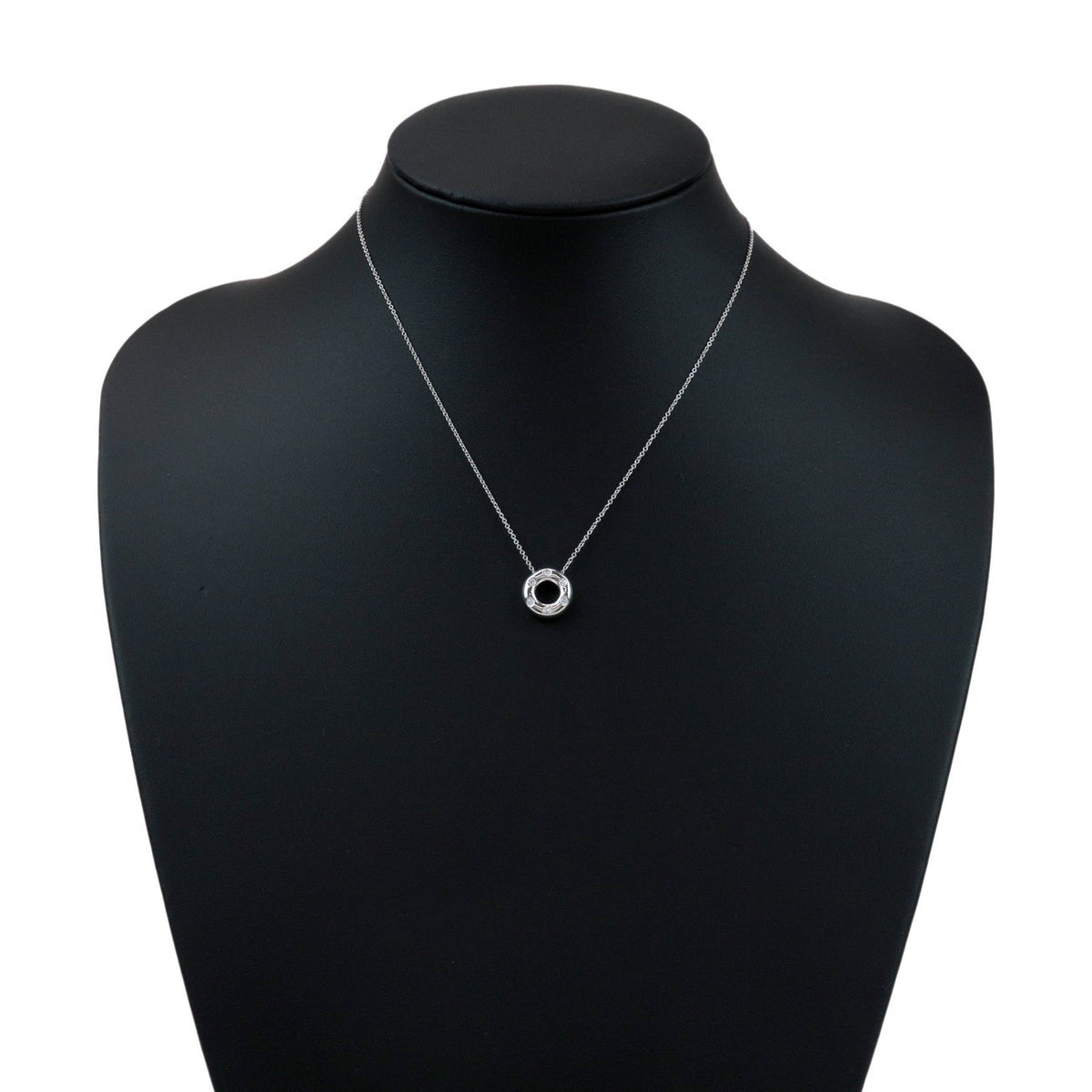 Tiffany & Co. Etoile Circle Donut Pendant Platinum with Diamonds, Silver, Platinum, Necklace
