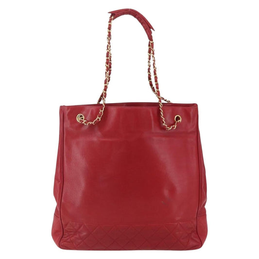Chanel Vintage Shopping Tote Lambskin, RED, LEATHER, Tote bag