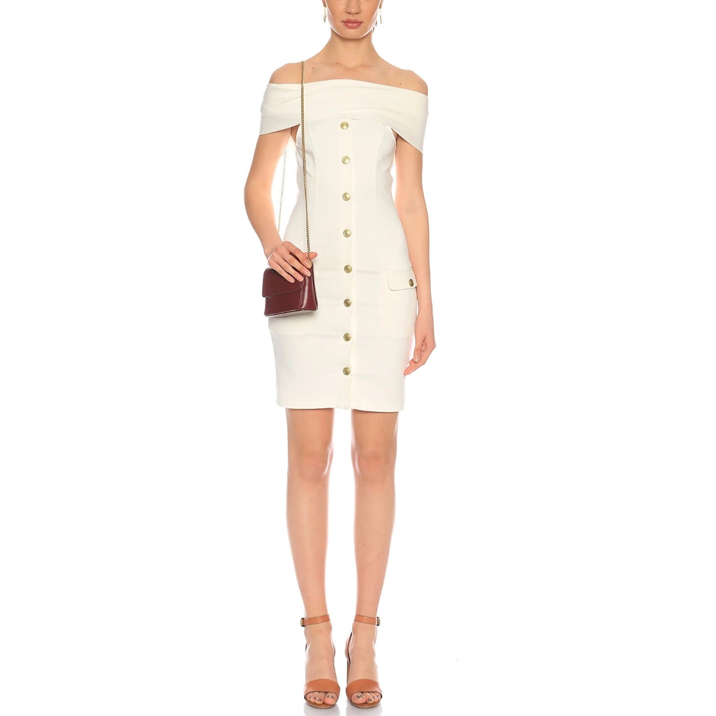Pierre Balmain Off The Shoulder Mini Dress