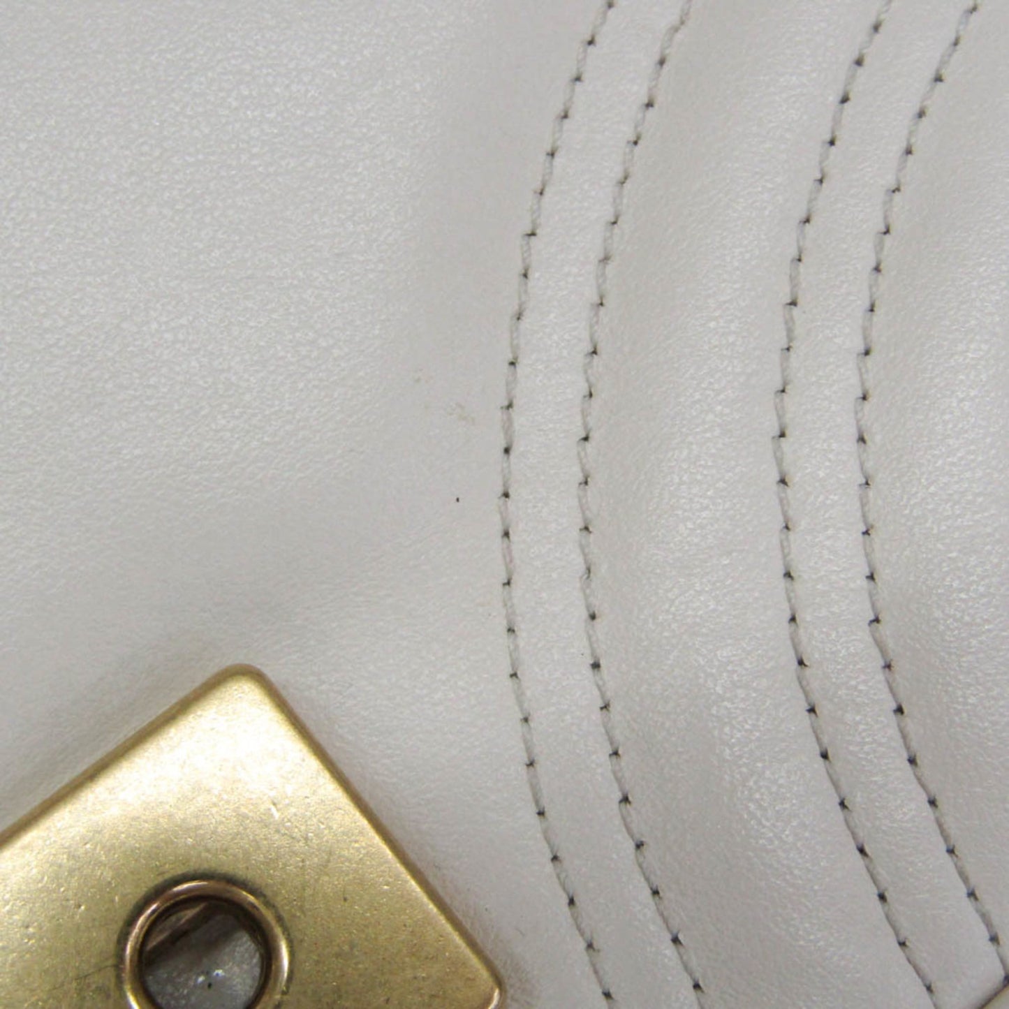 Gucci GG Marmont Square Flap Matelasse Leather, White, Leather, Shoulder Bag
