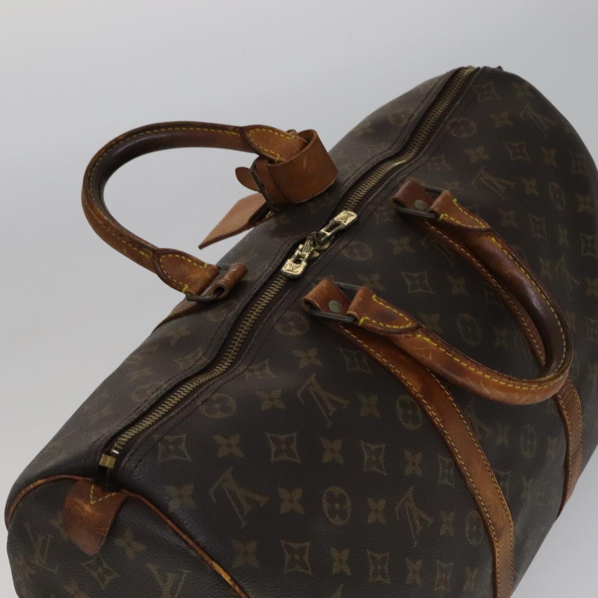 Louis Vuitton Keepall 45, Brown, Canvas, travel