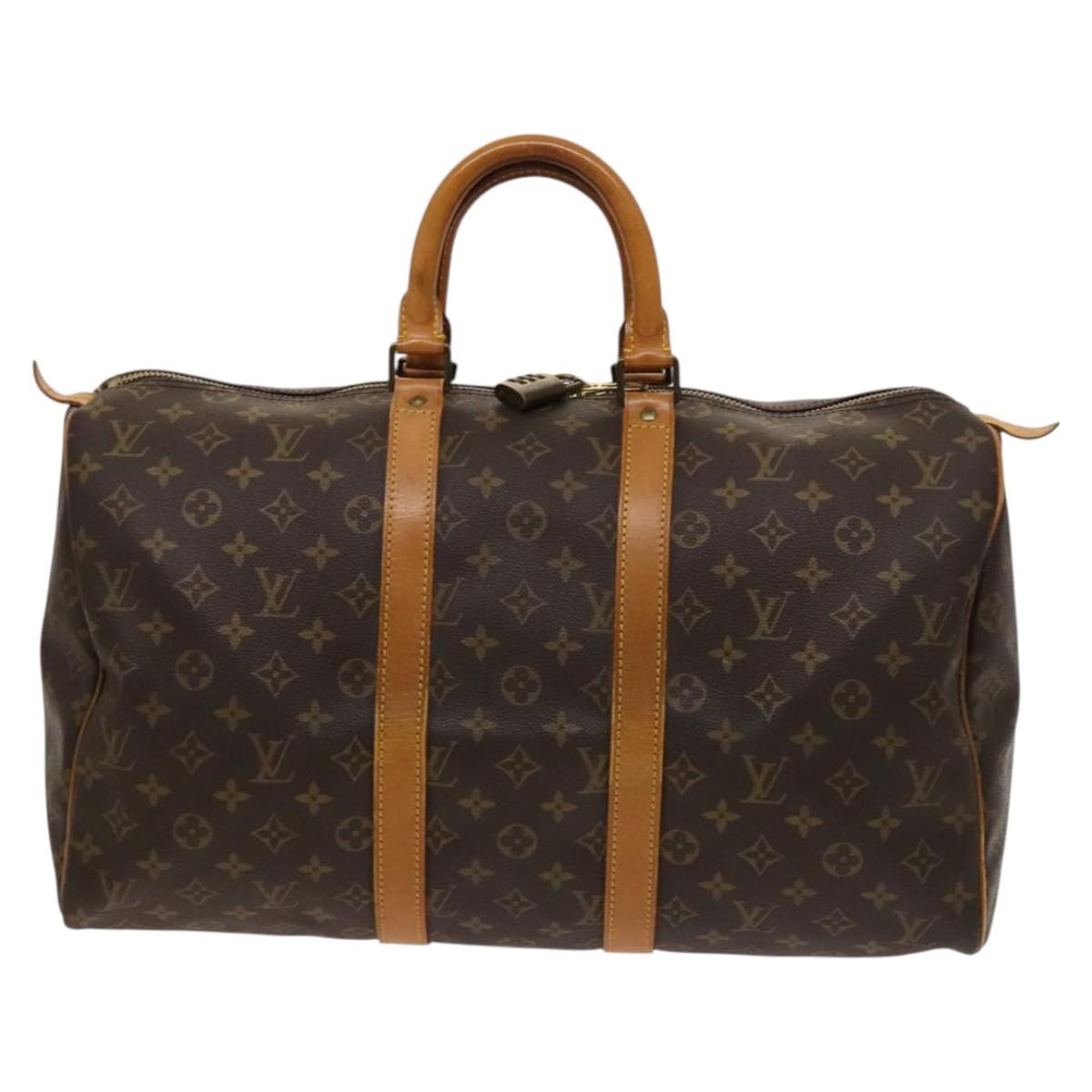 Louis Vuitton Keepall 45, Brown, Canvas, travel