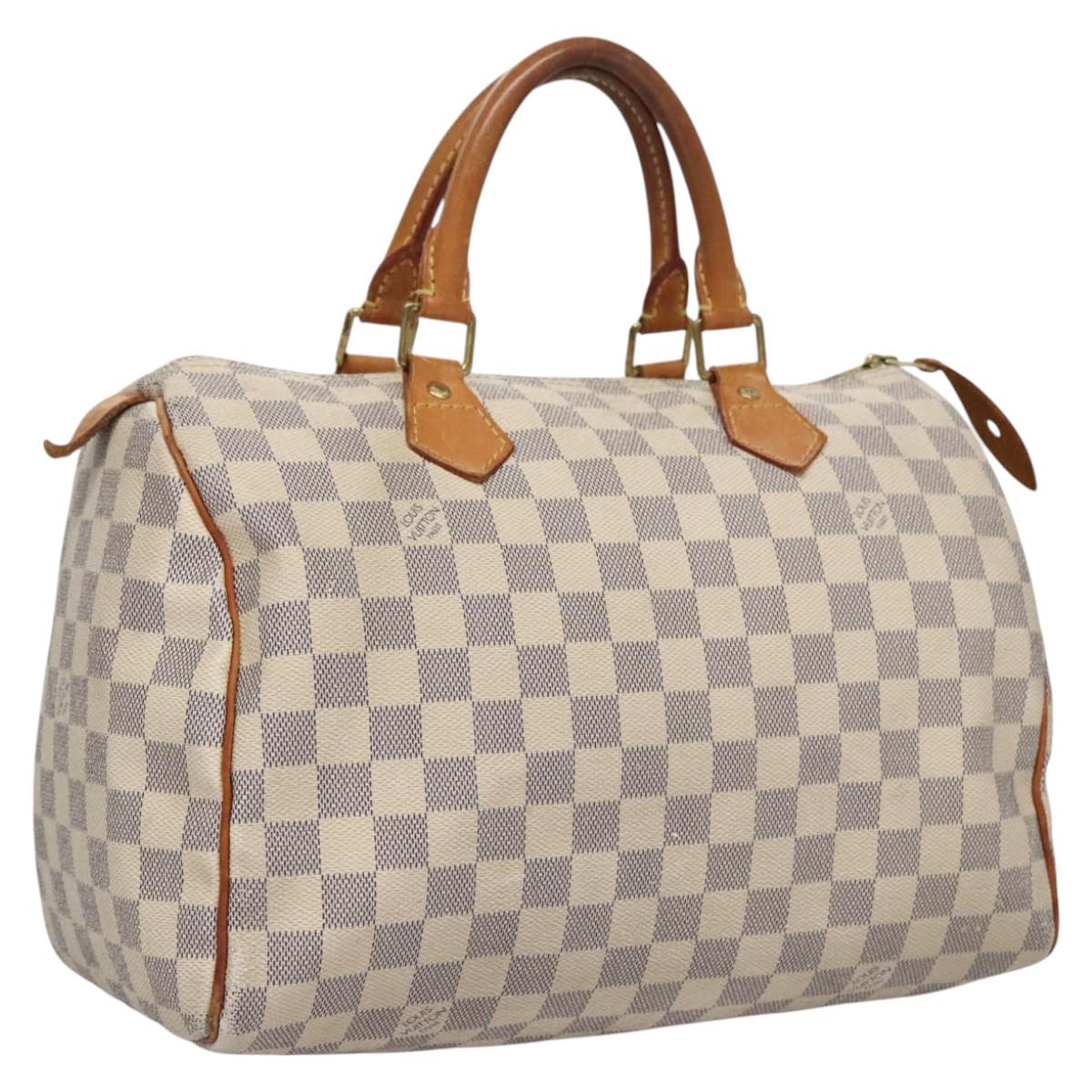 Louis Vuitton Speedy 30, White, Canvas, handbag