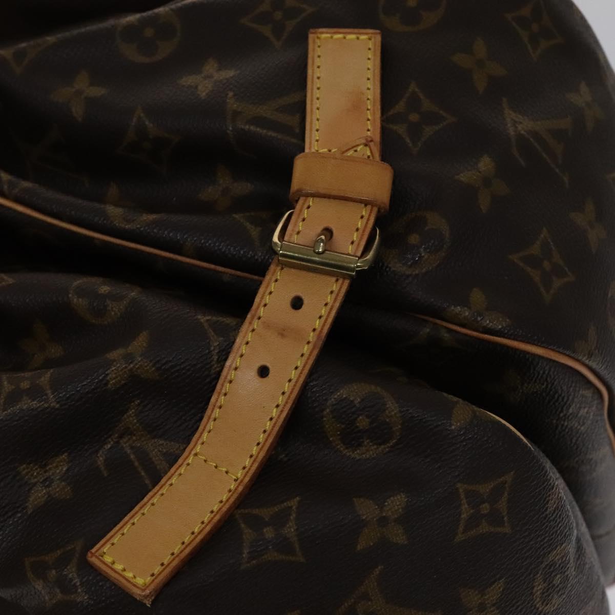 Louis Vuitton Saumur 35, Brown, Canvas, shoulder