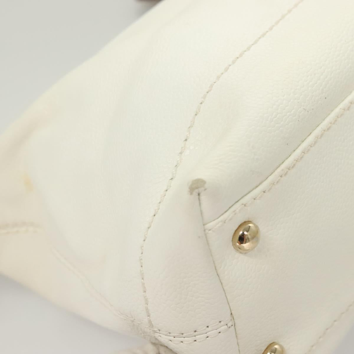 Chanel Logo CC, White, Leather, handbag