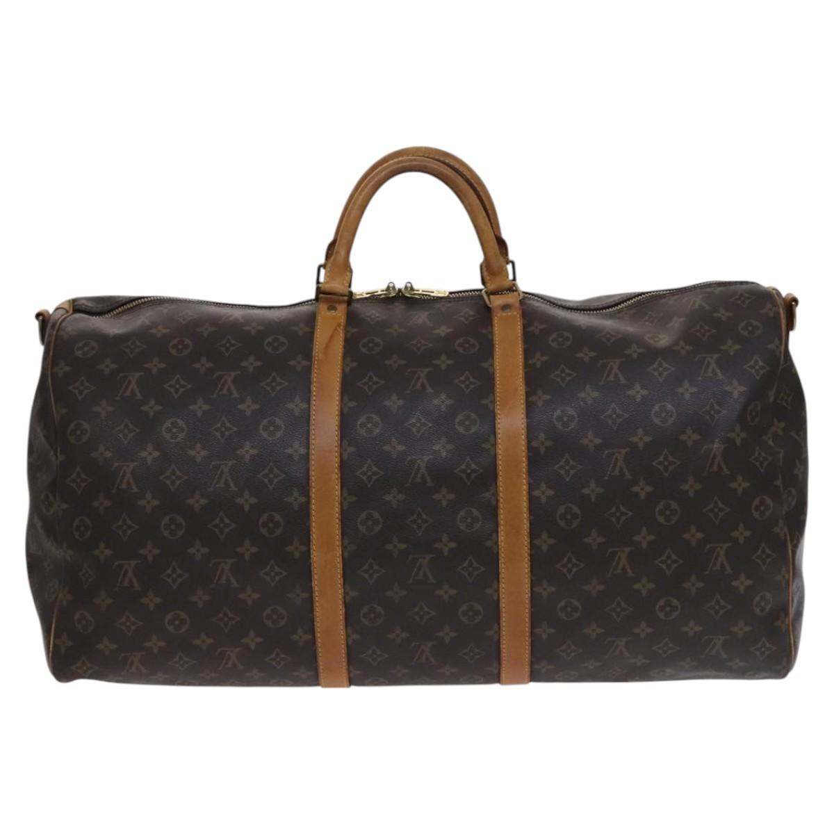 Louis Vuitton Keepall Bandoulière 60, Brown, Canvas, travel