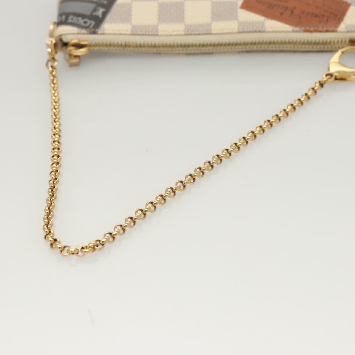 Louis Vuitton Pochette Accessoire, White, Canvas, clutch