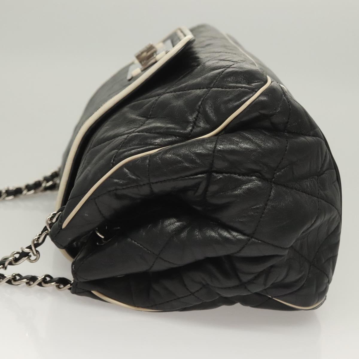 Chanel Mademoiselle, Black, Leather, shoulder