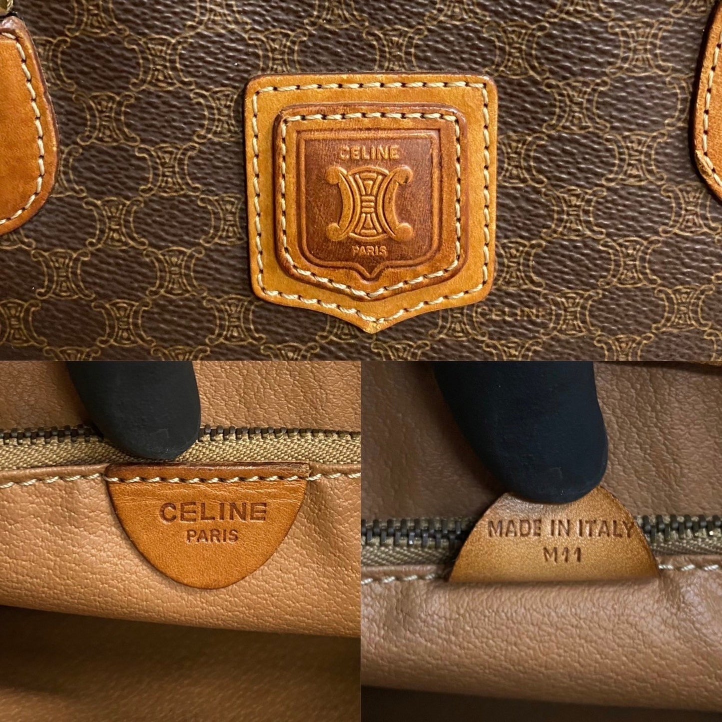 Céline Macadam, Brown, Canvas, handbag