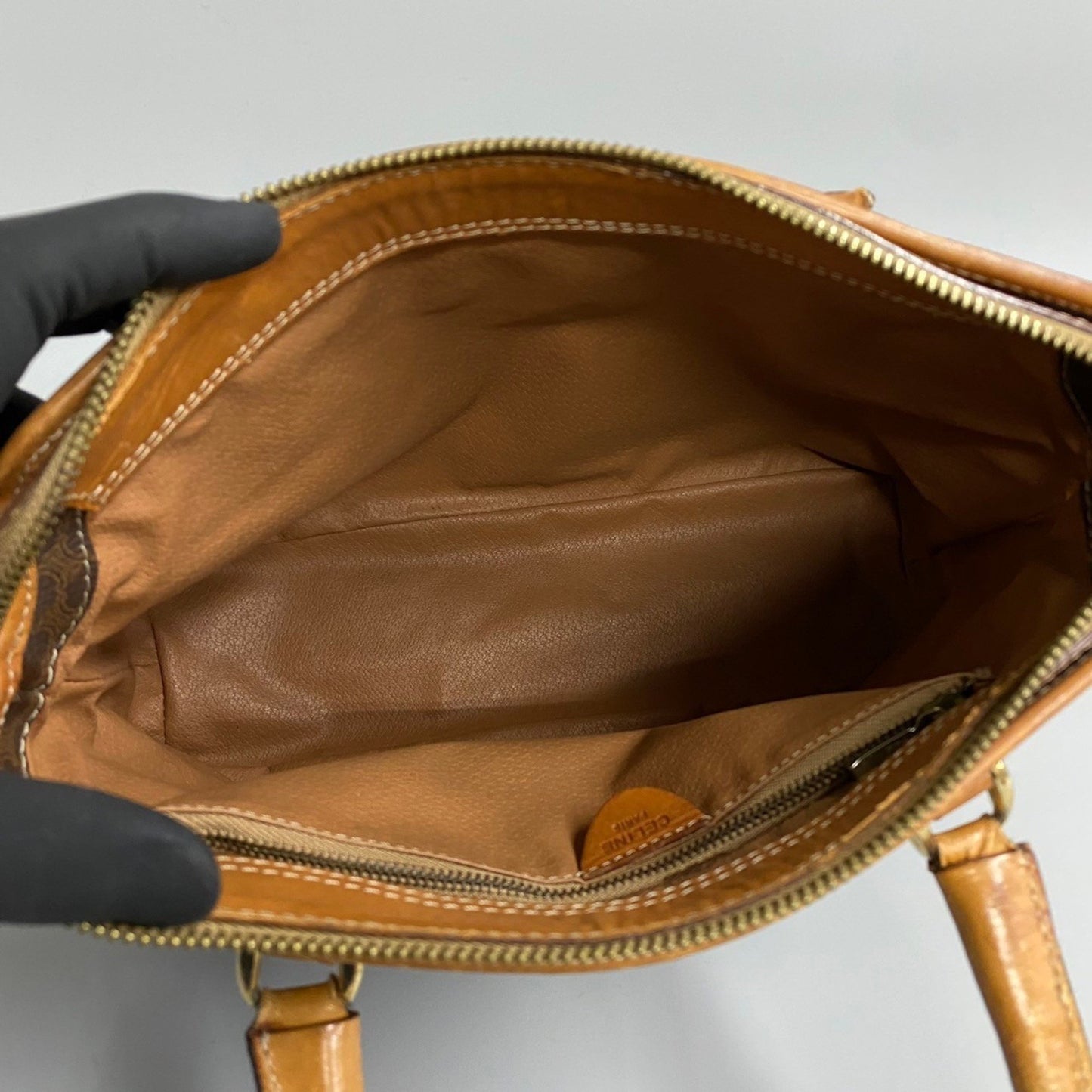Céline Macadam, Brown, Canvas, handbag
