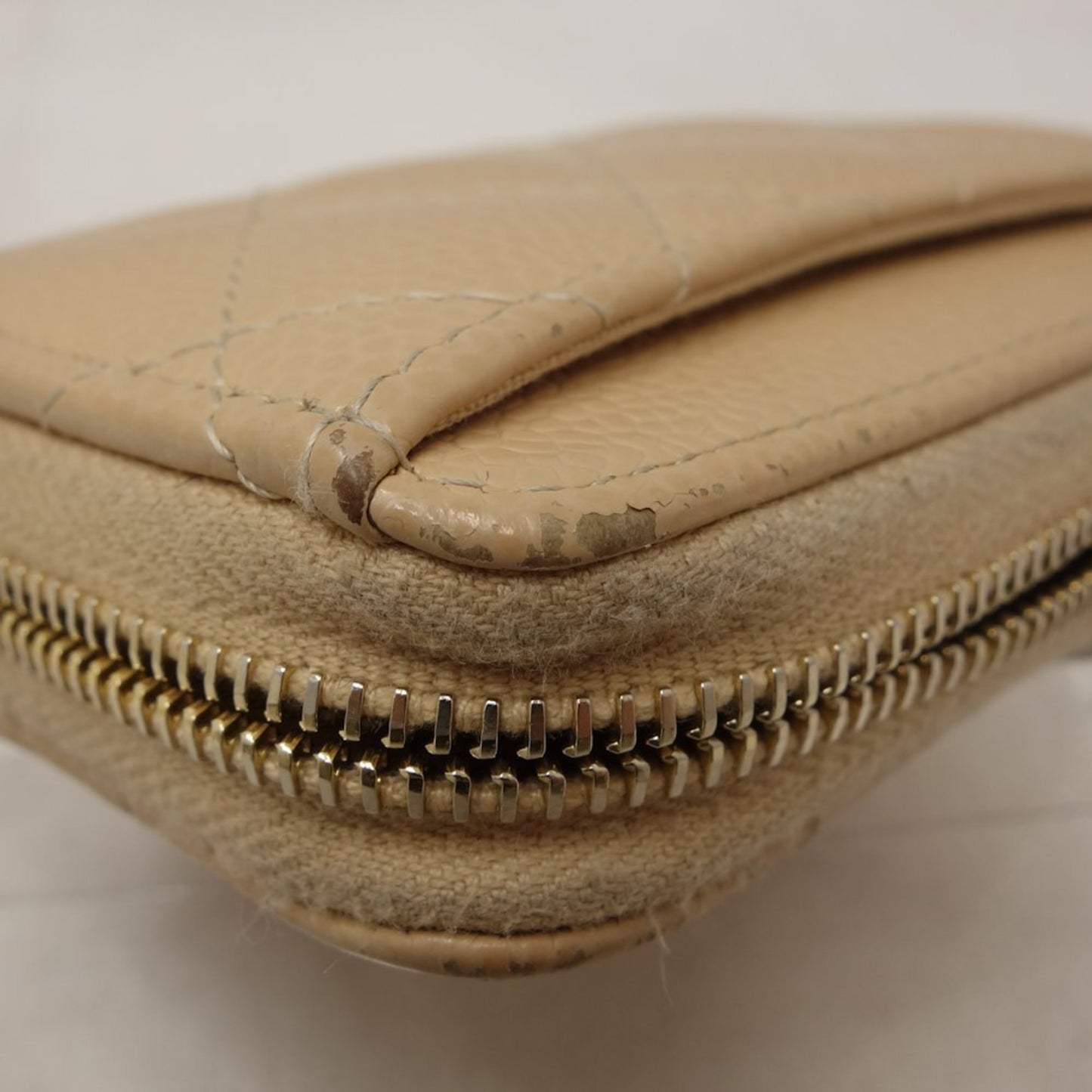 Chanel, Beige, Leather, wallet