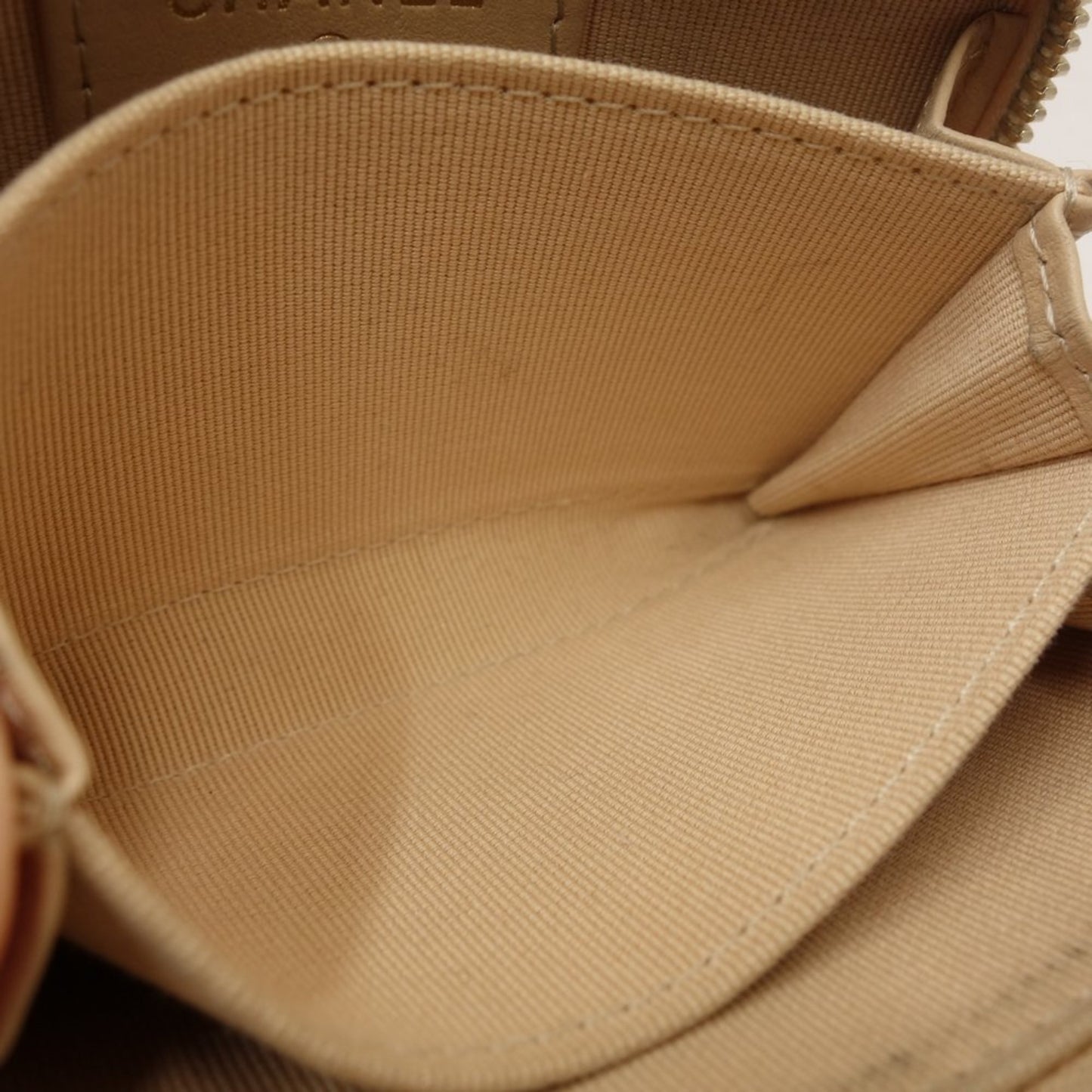 Chanel, Beige, Leather, wallet