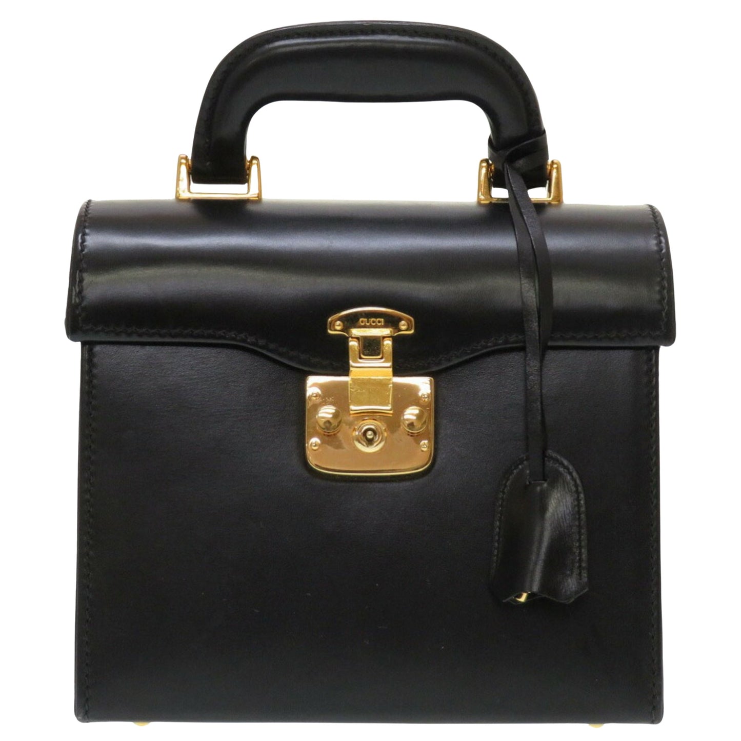 Gucci Lady Lock, Black, Leather, handbag