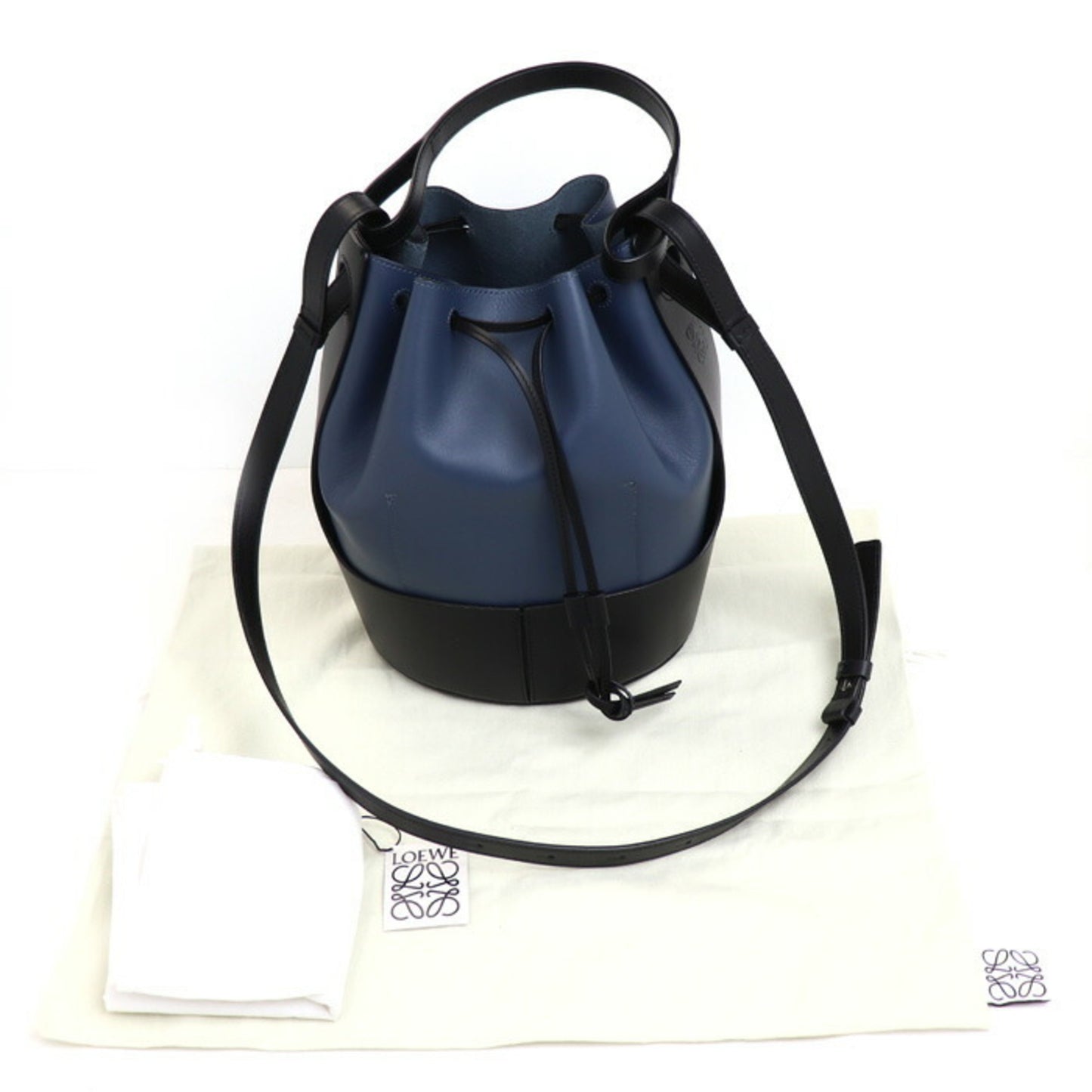 Loewe Balloon, Navy, Leather, shoulder