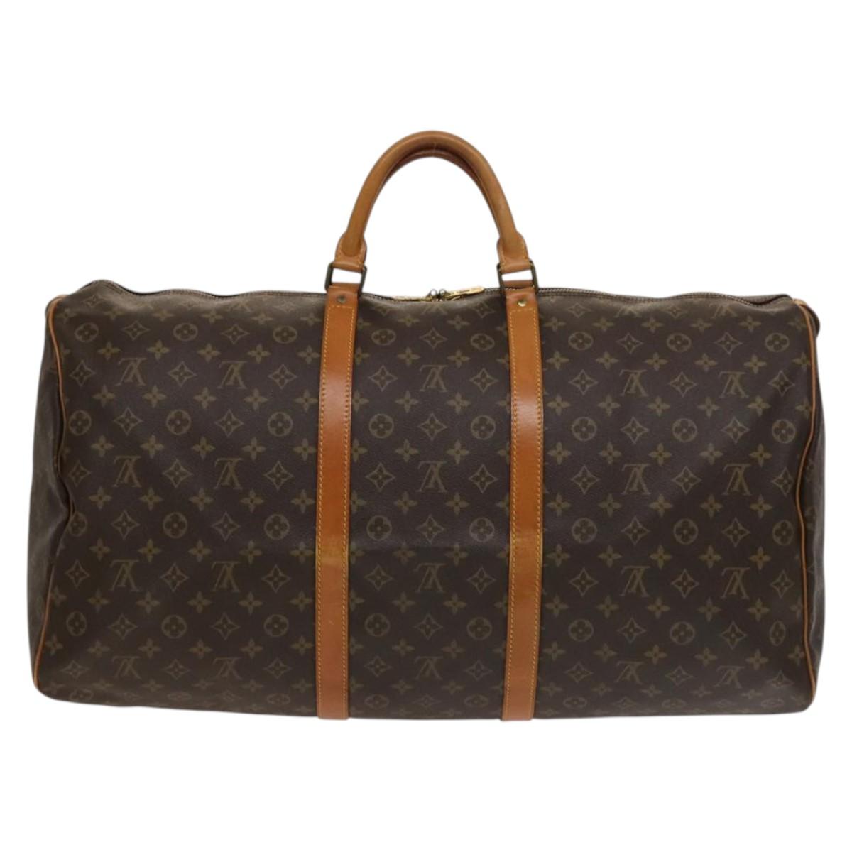 Louis Vuitton Keepall 60, Brown, Canvas, travel