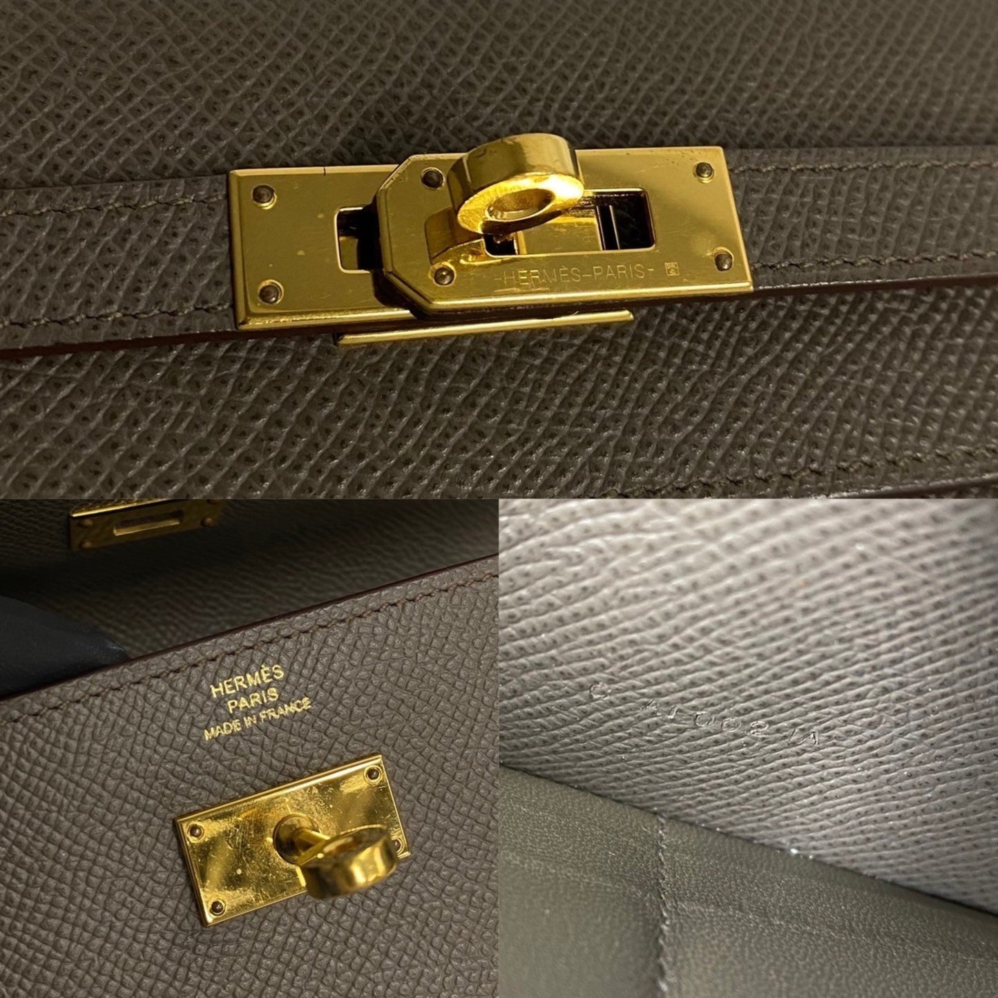 Hermès Kelly, Grey, Leather, wallet