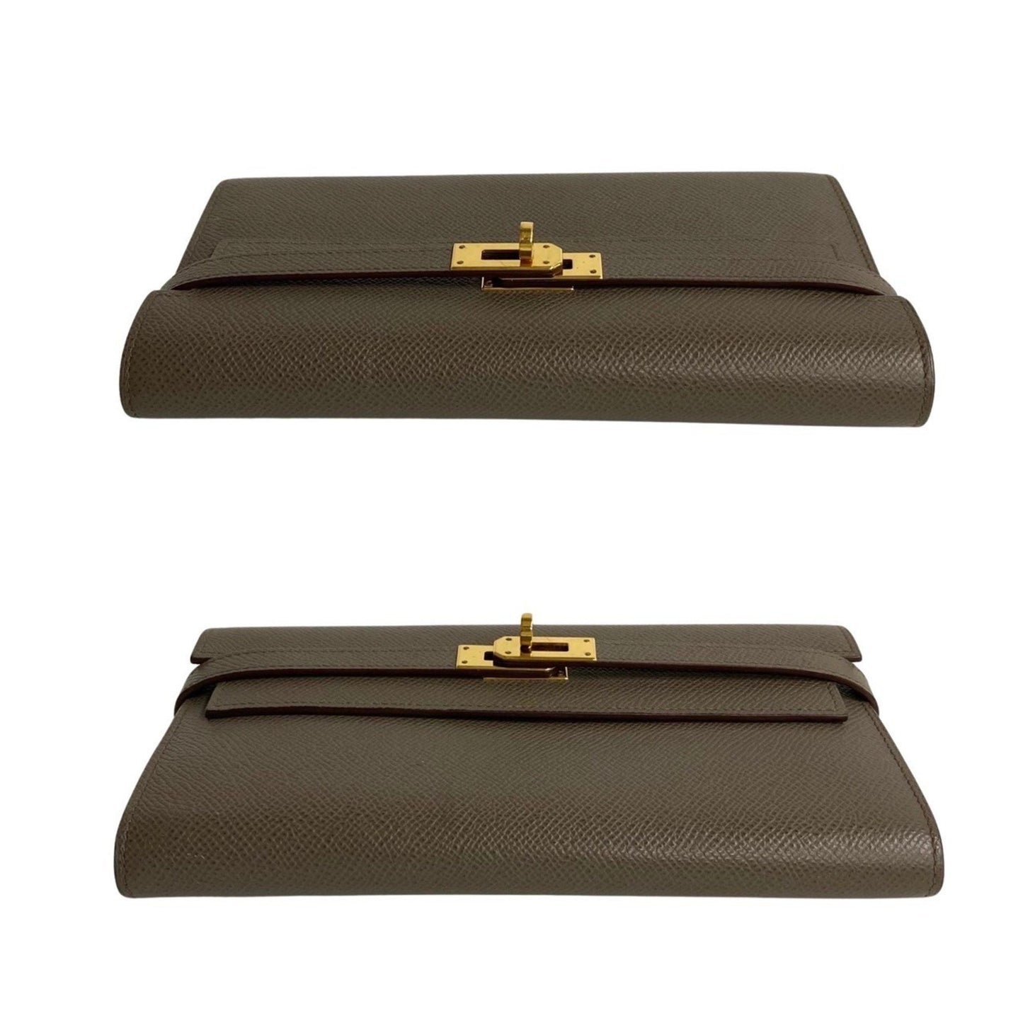 Hermès Kelly, Grey, Leather, wallet