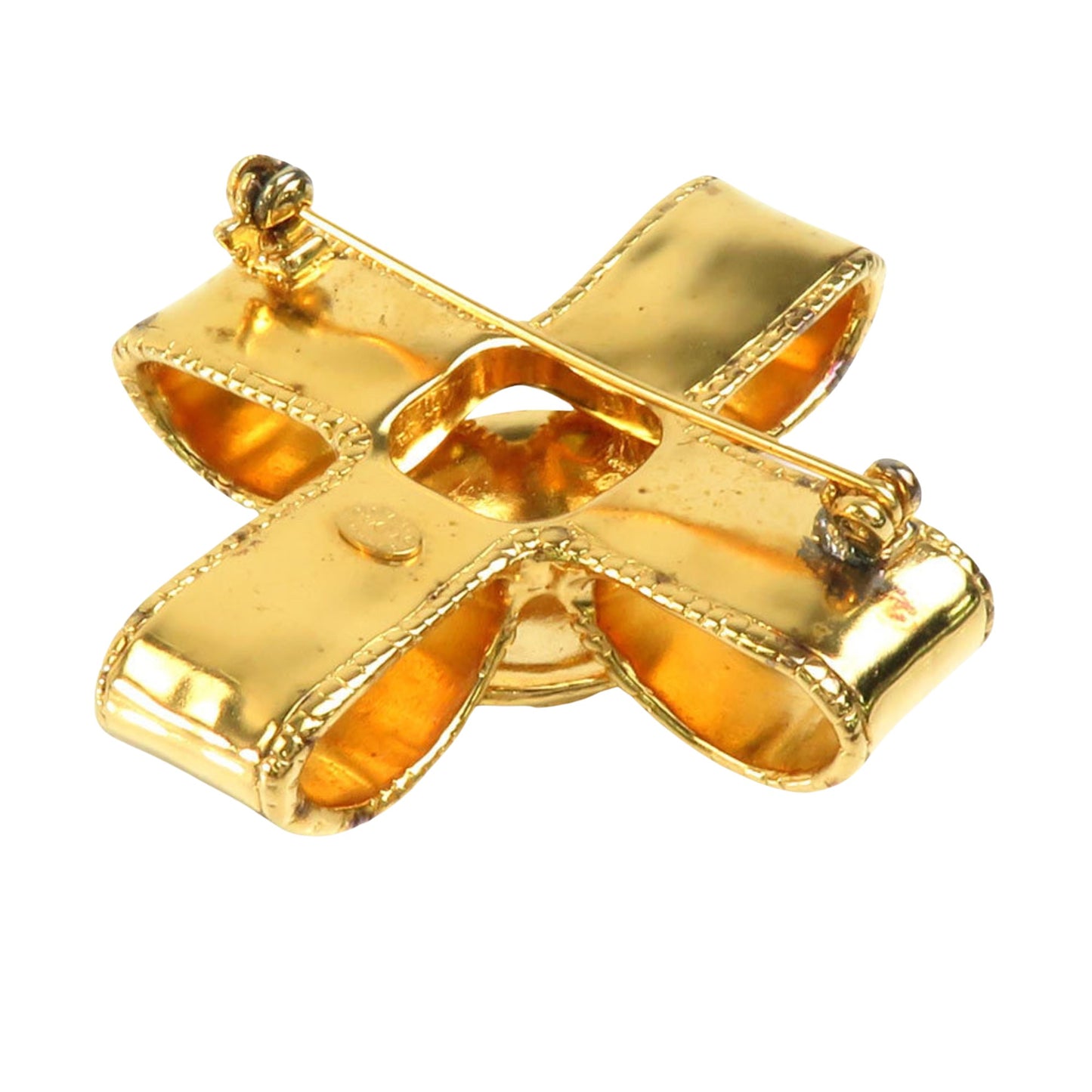 Chanel Cross, Gold, Metal, brooch