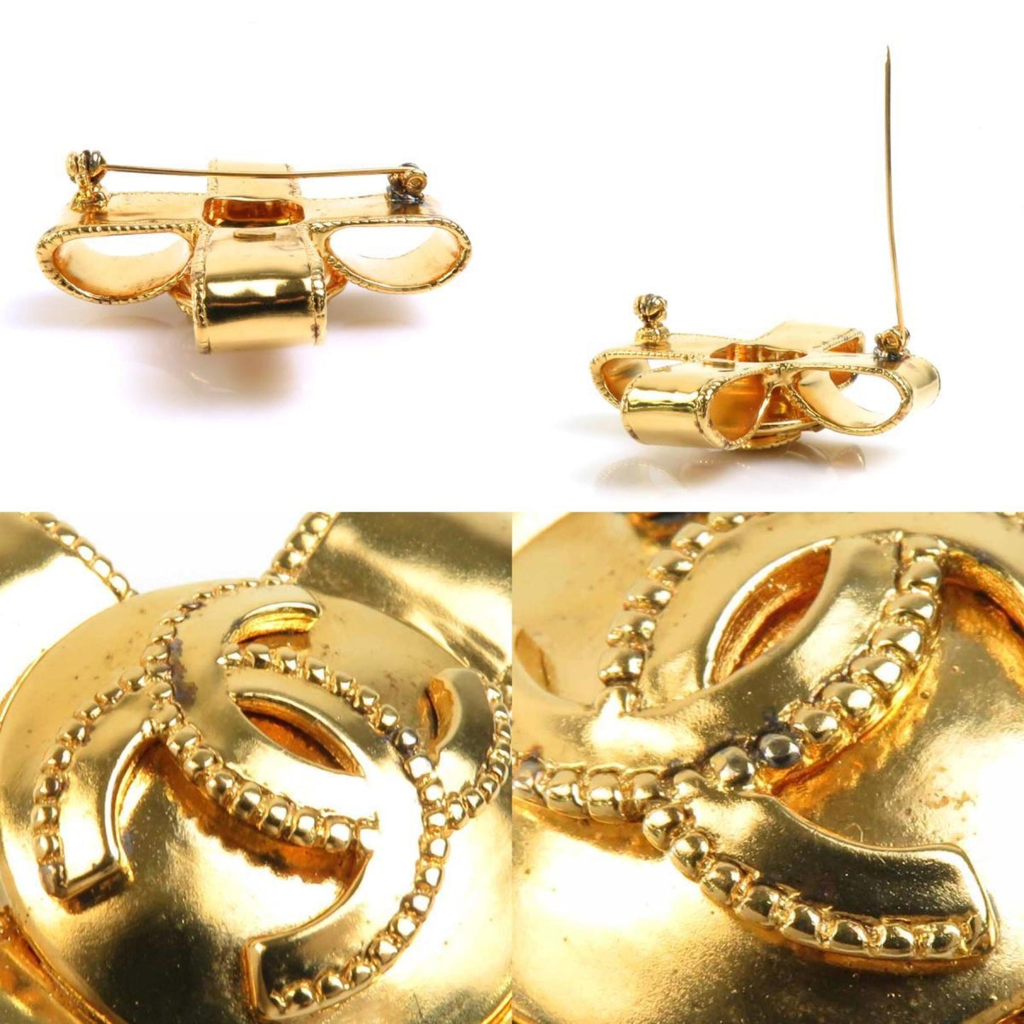 Chanel Cross, Gold, Metal, brooch