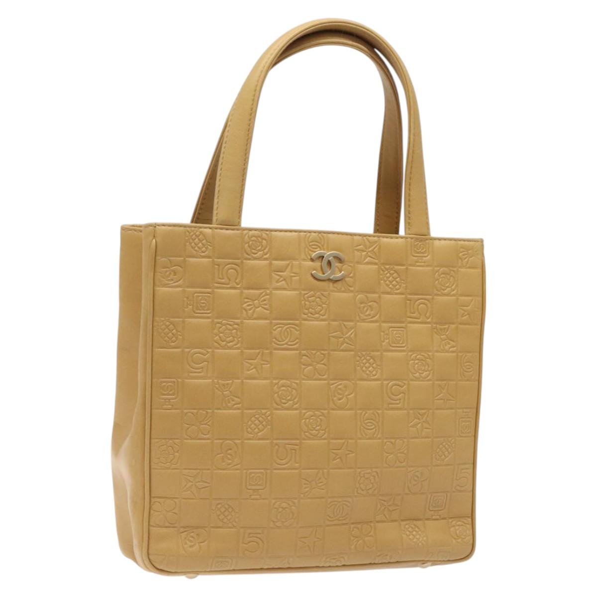 Chanel Chocolate bar, Beige, Leather, handbag