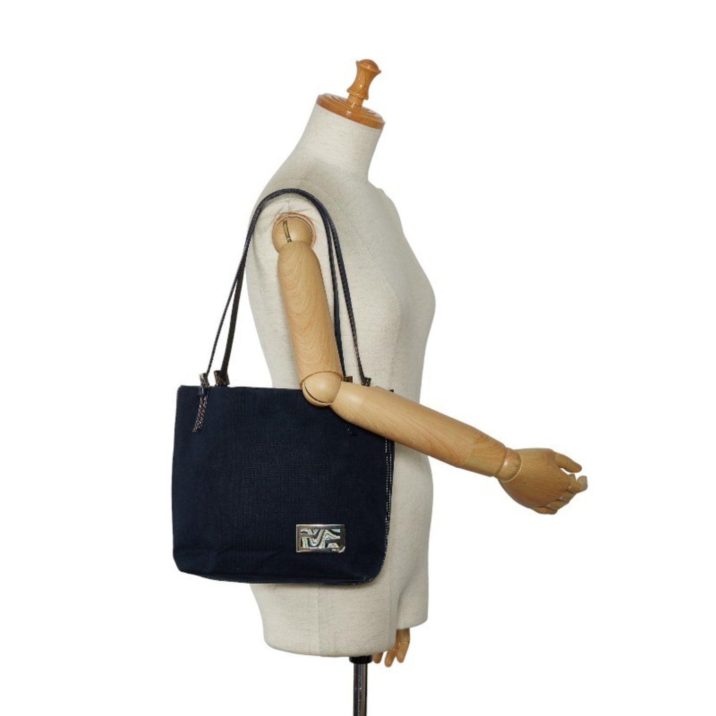 Fendi, Navy, Canvas, tote