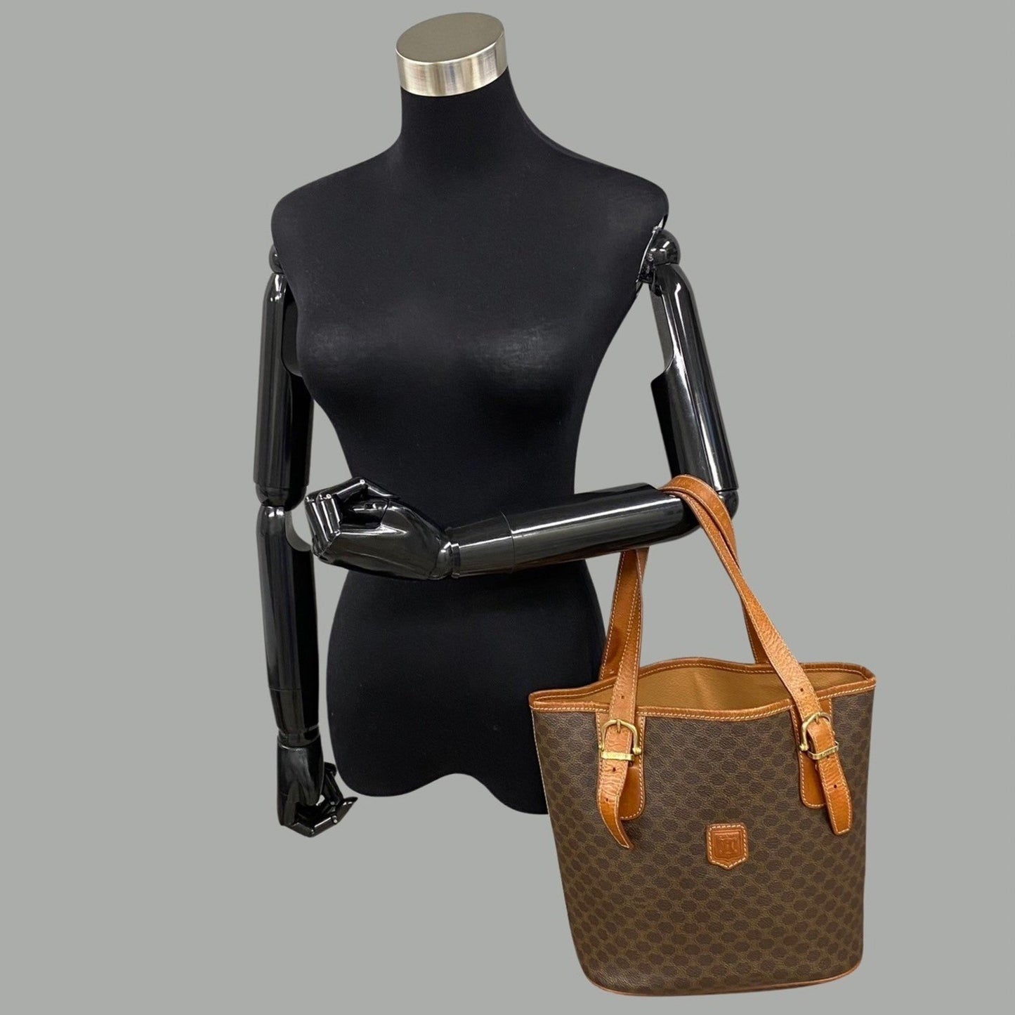 Céline Macadam, Brown, Canvas, tote