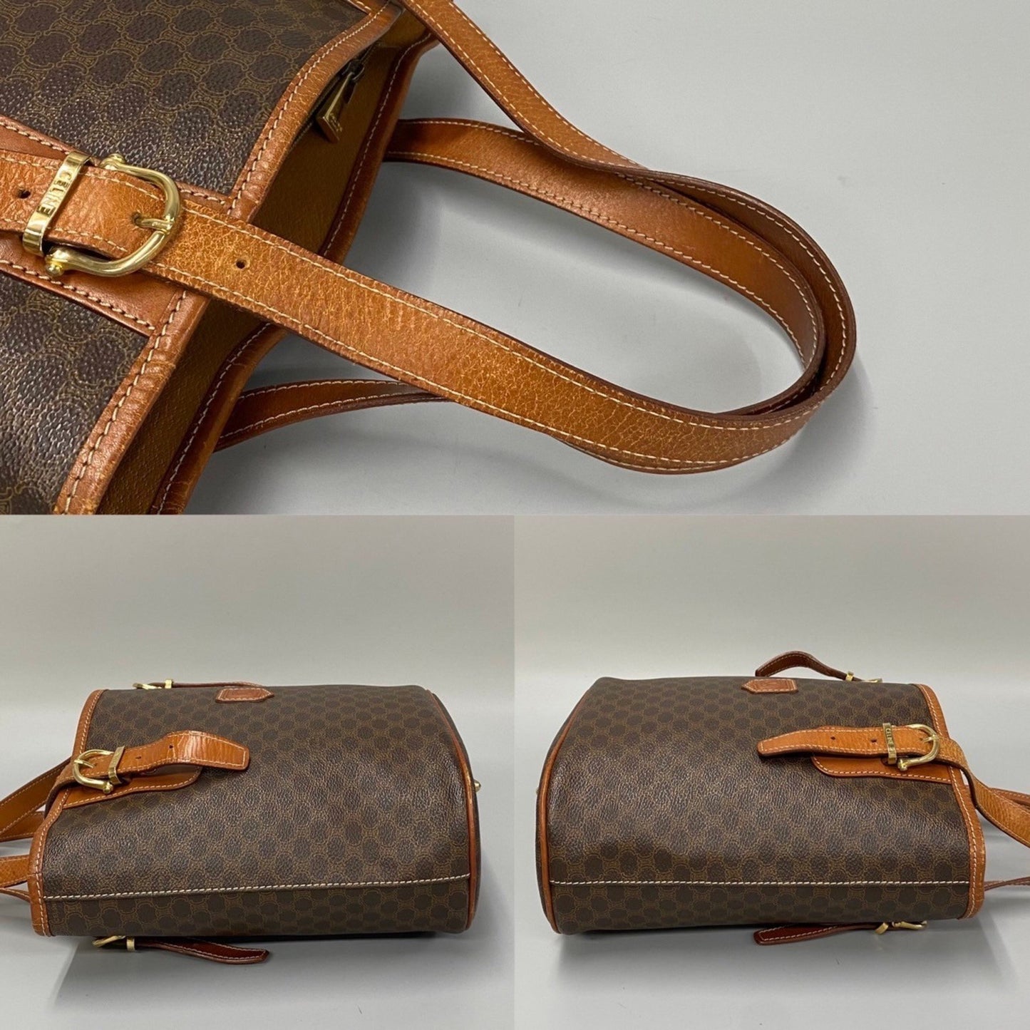 Céline Macadam, Brown, Canvas, tote
