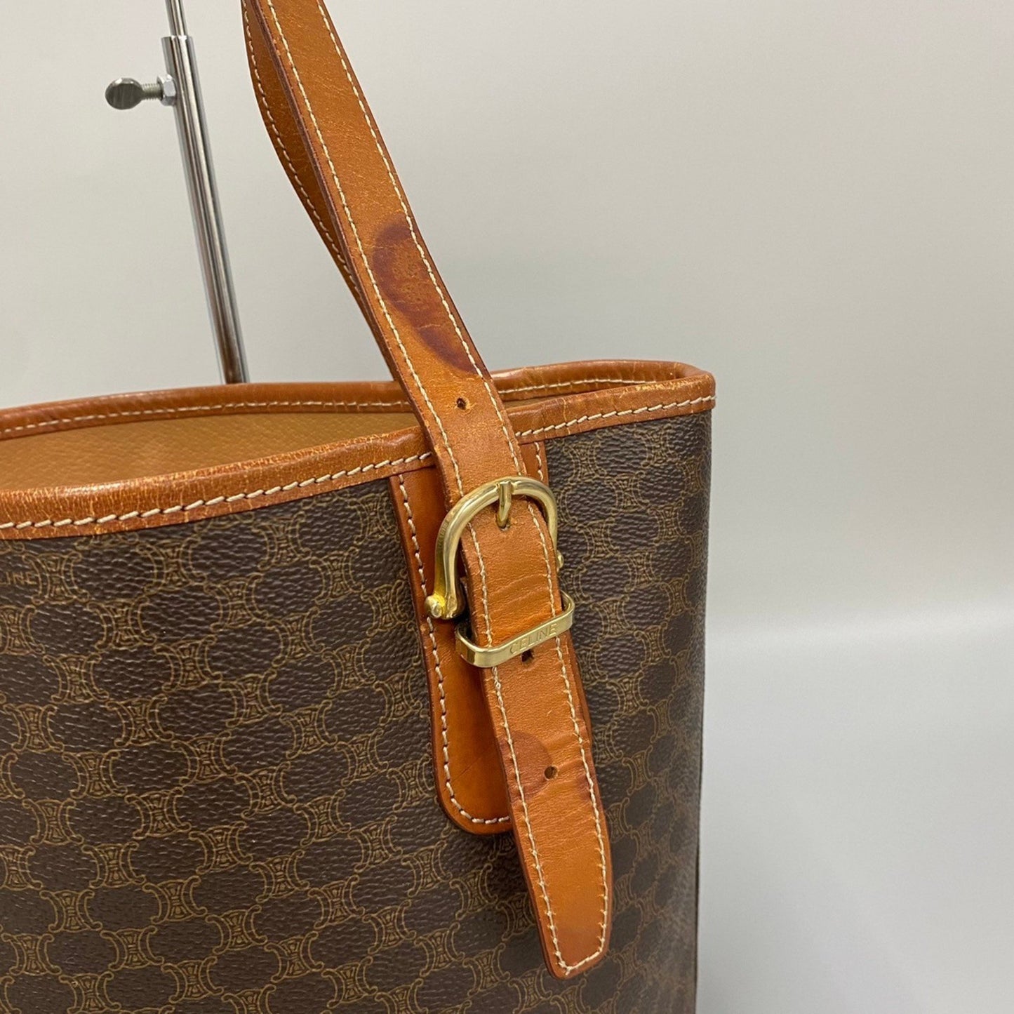 Céline Macadam, Brown, Canvas, tote