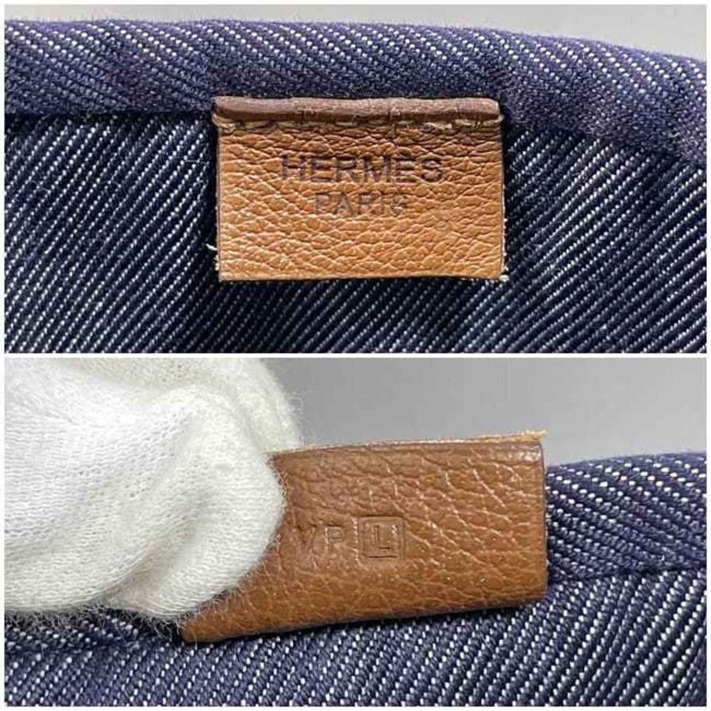 Hermès Calicut, Navy, Denim - Jeans, tote