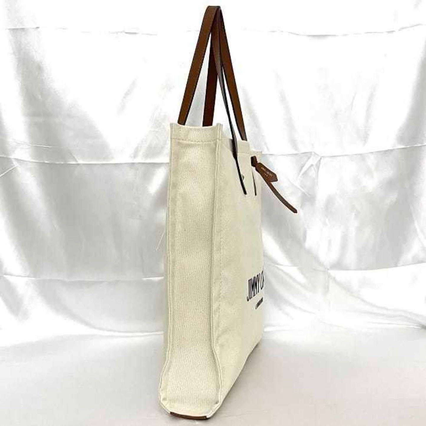 Jimmy Choo, White, Canvas, tote