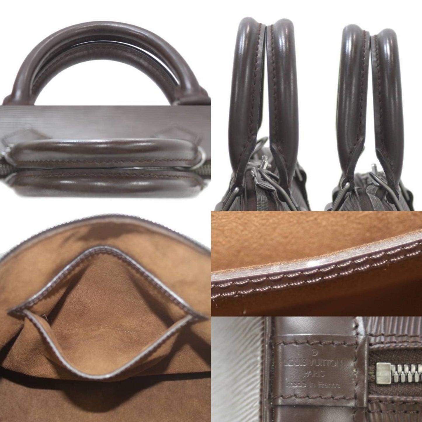 Louis Vuitton Alma, Brown, Leather, handbag