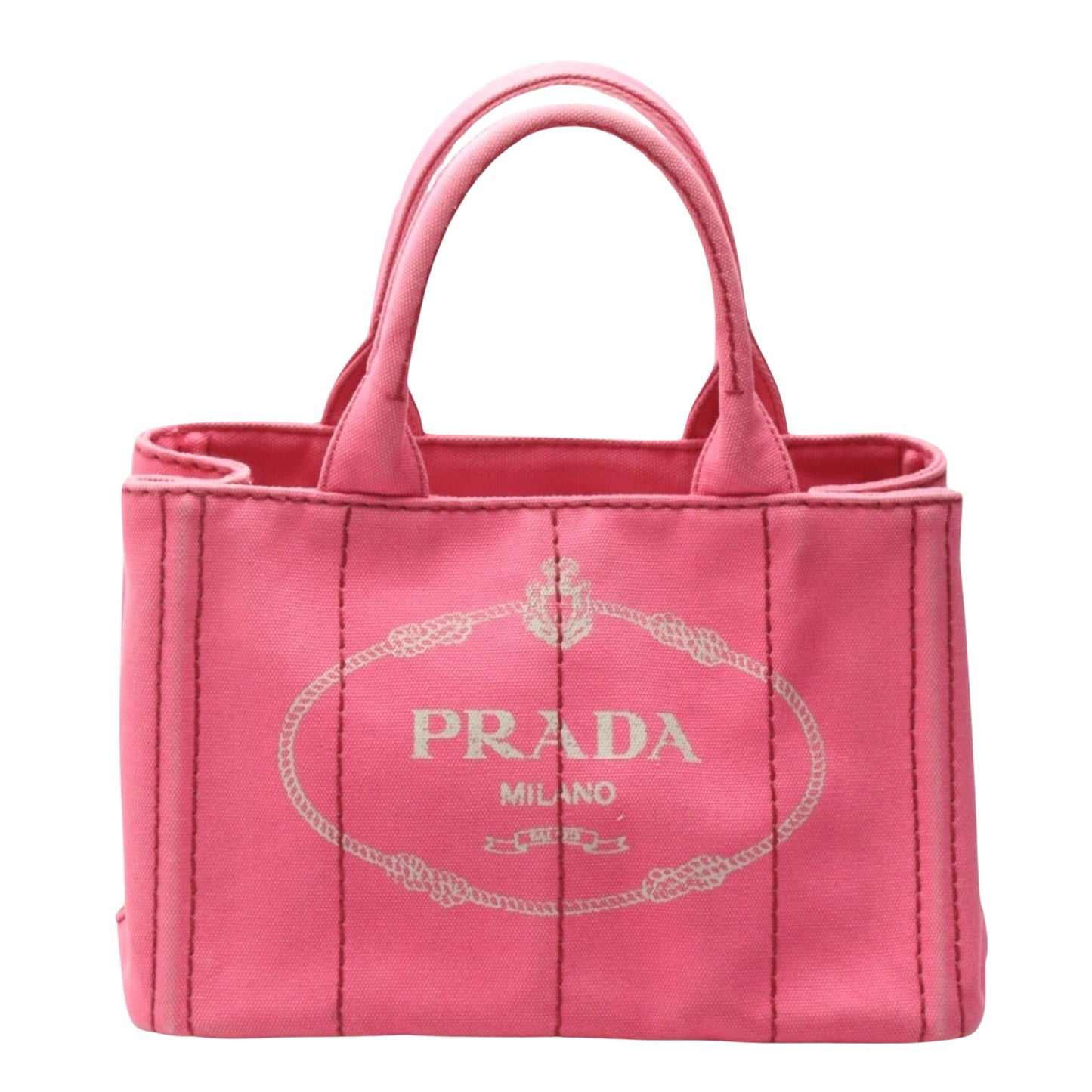 Prada Canapa, Pink, Canvas, tote
