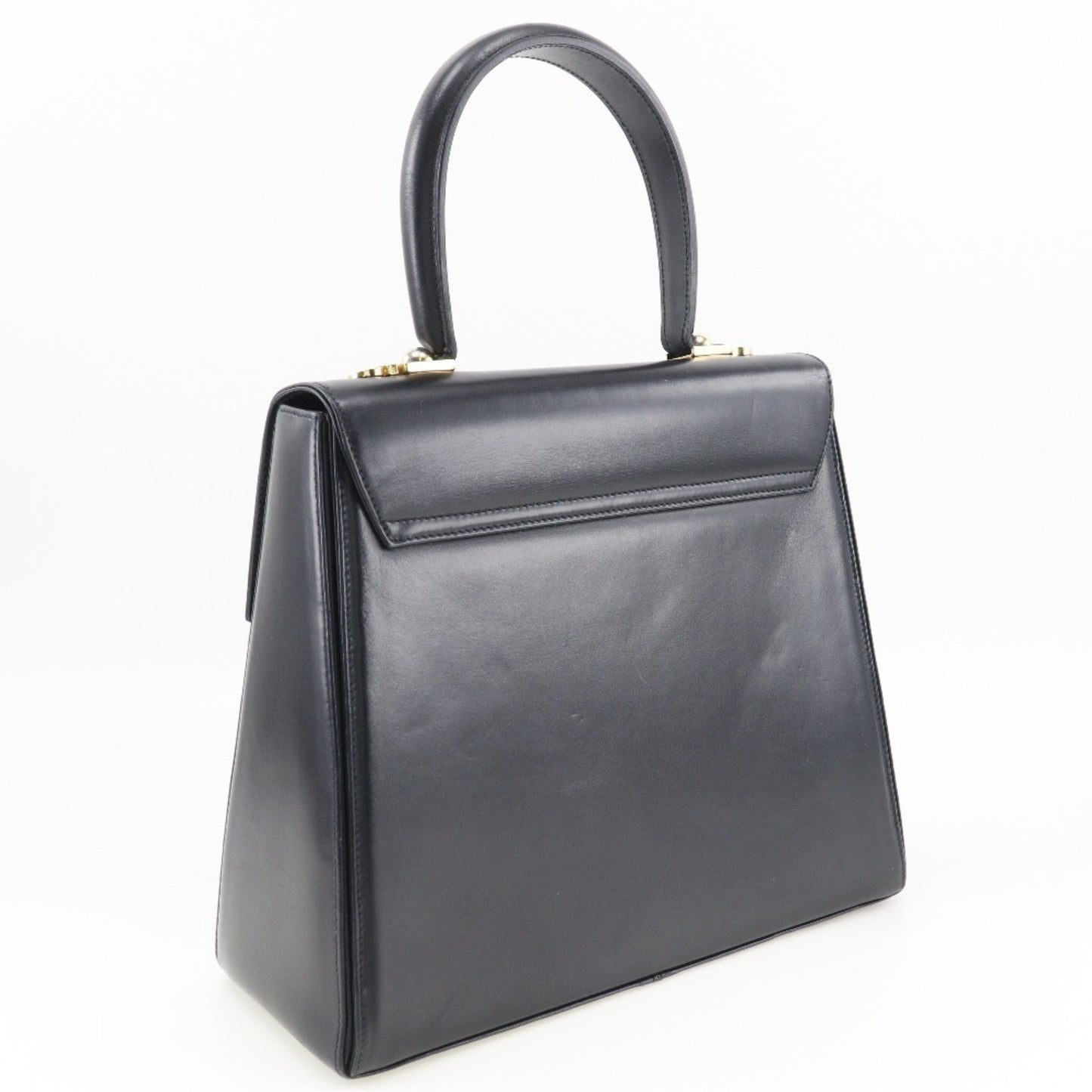 Salvatore Ferragamo Gancini, Black, Leather, handbag