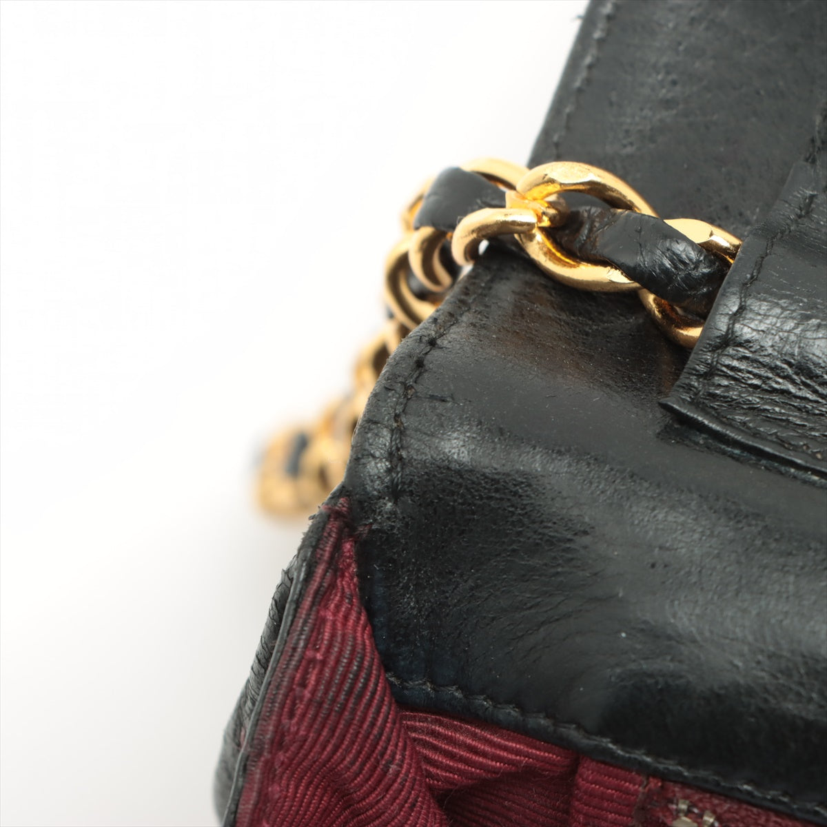 Chanel V-Stich, Black, Leather, shoulder