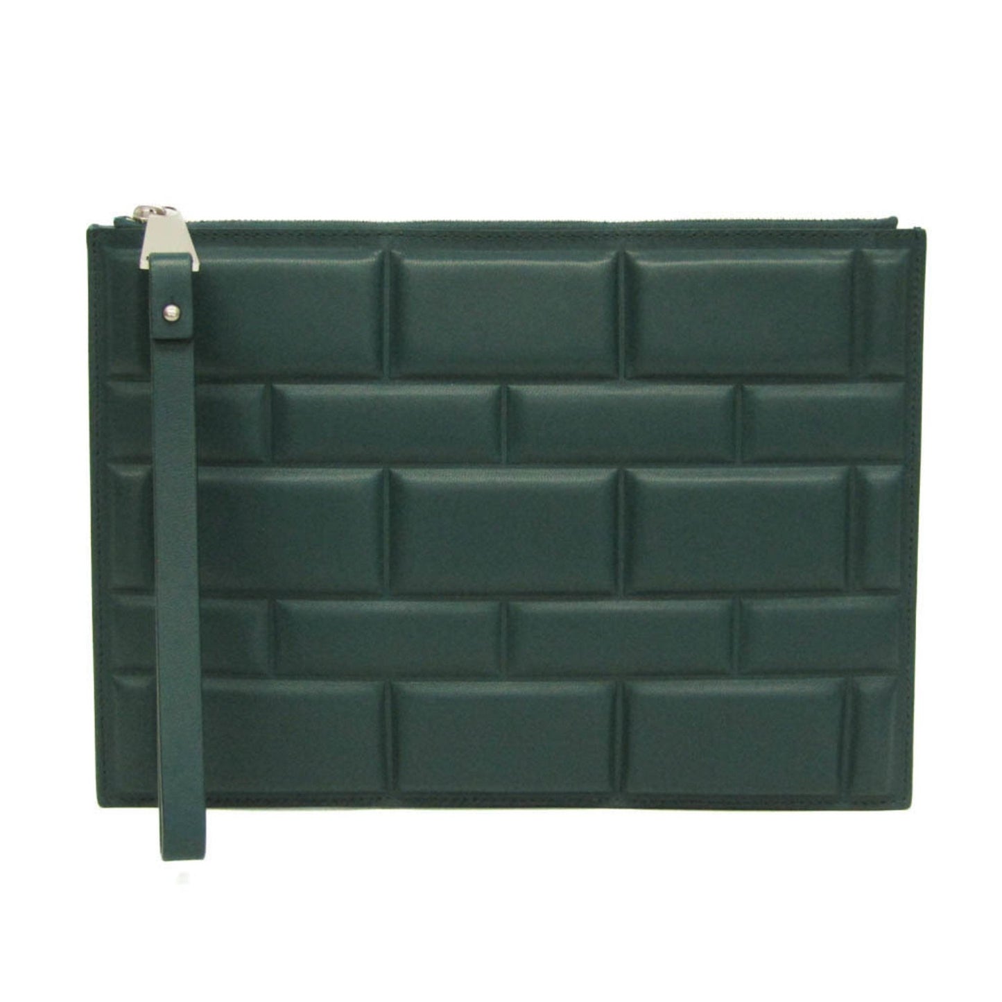 Bottega Veneta Bloc, Turquoise, Leather, clutch