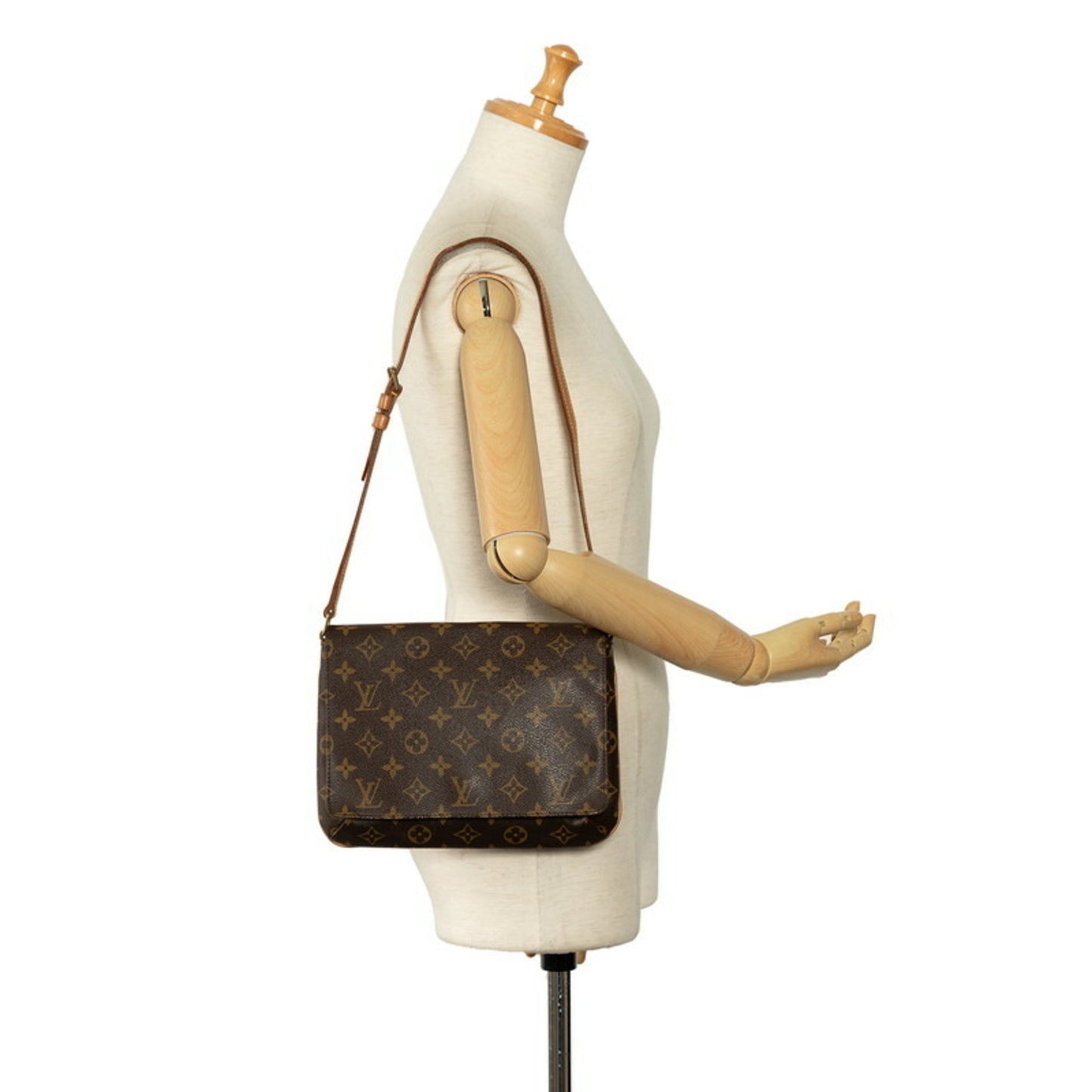 Louis Vuitton Musette Tango, Brown, Canvas, shoulder