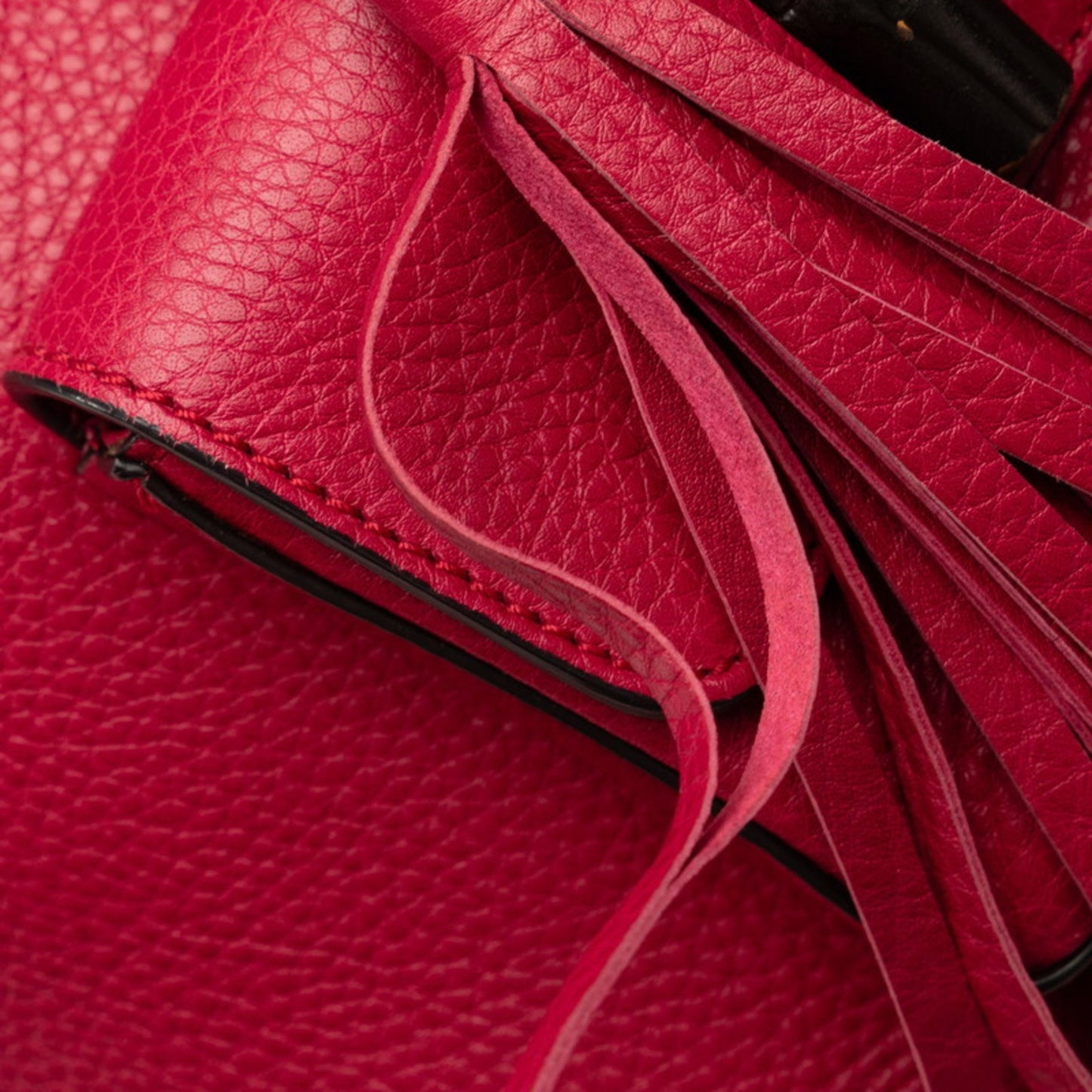 Gucci Bamboo, Red, Leather, backpack