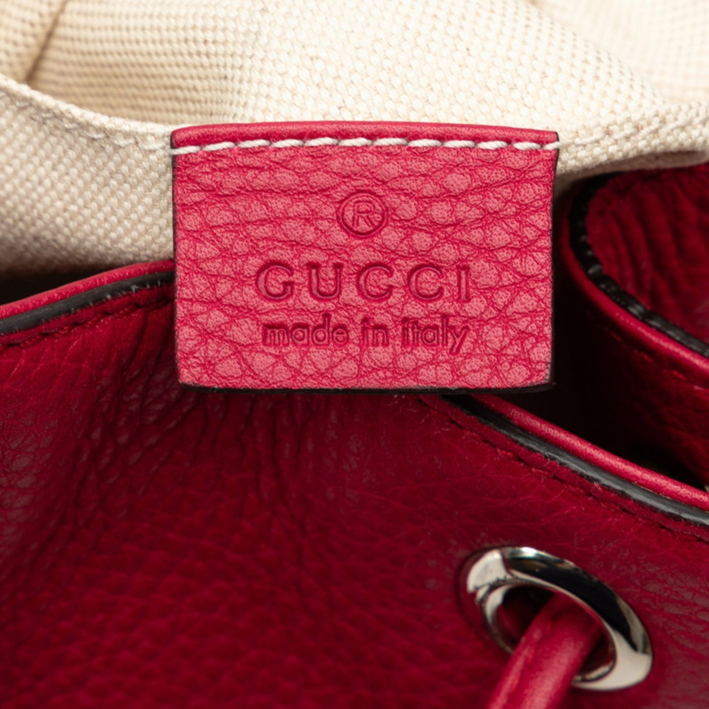 Gucci Bamboo, Red, Leather, backpack