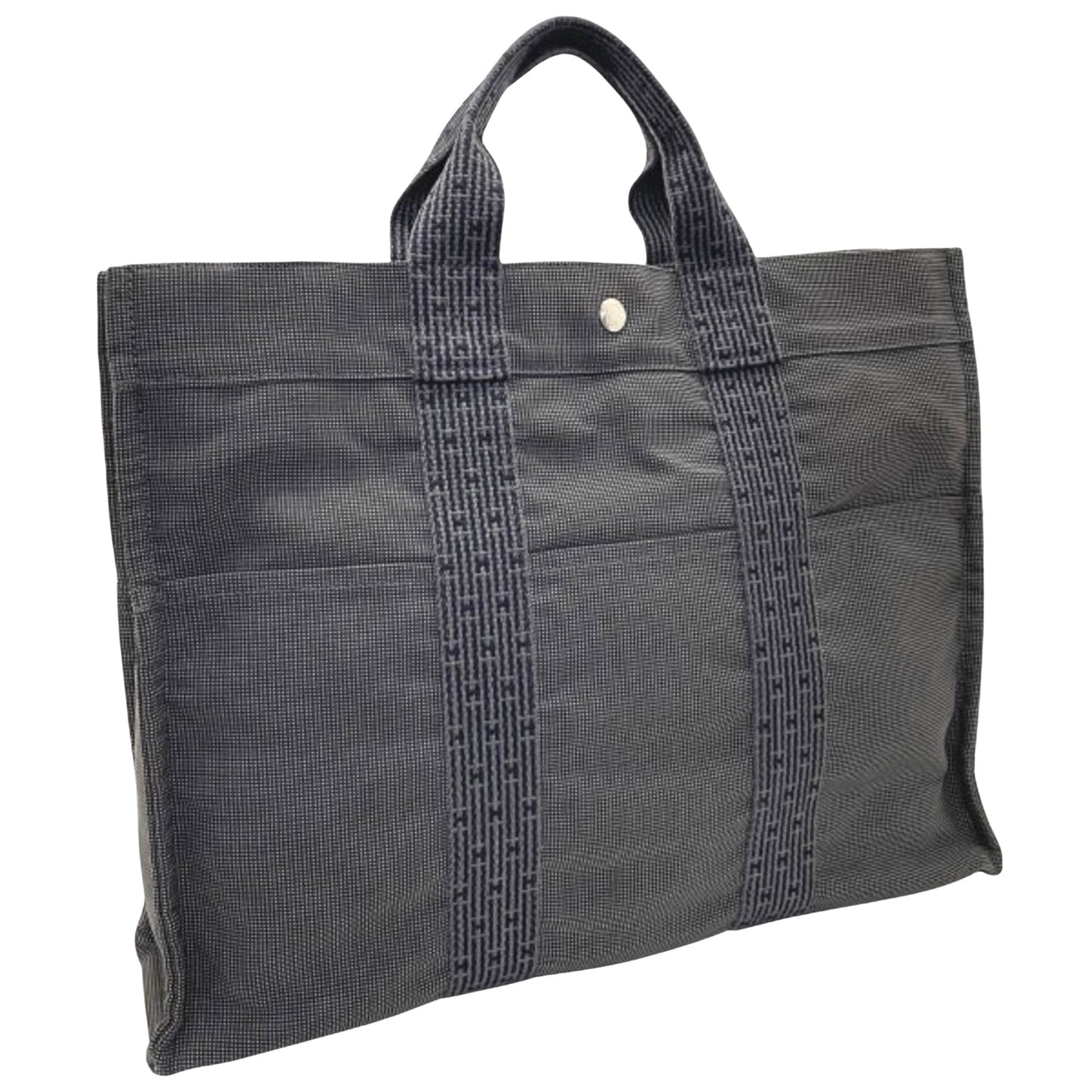 Hermès Herline, Grey, Canvas, tote