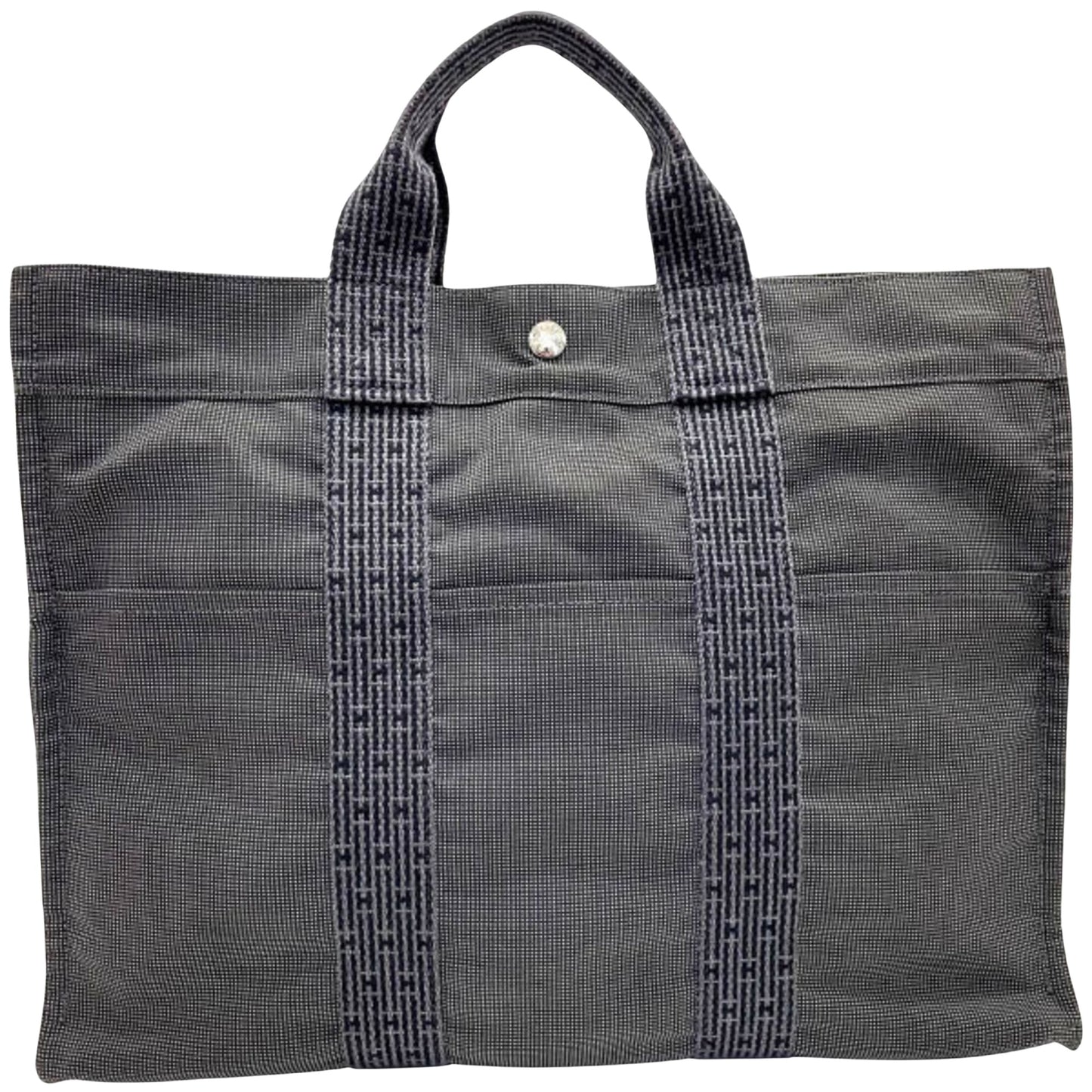 Hermès Herline, Grey, Canvas, tote