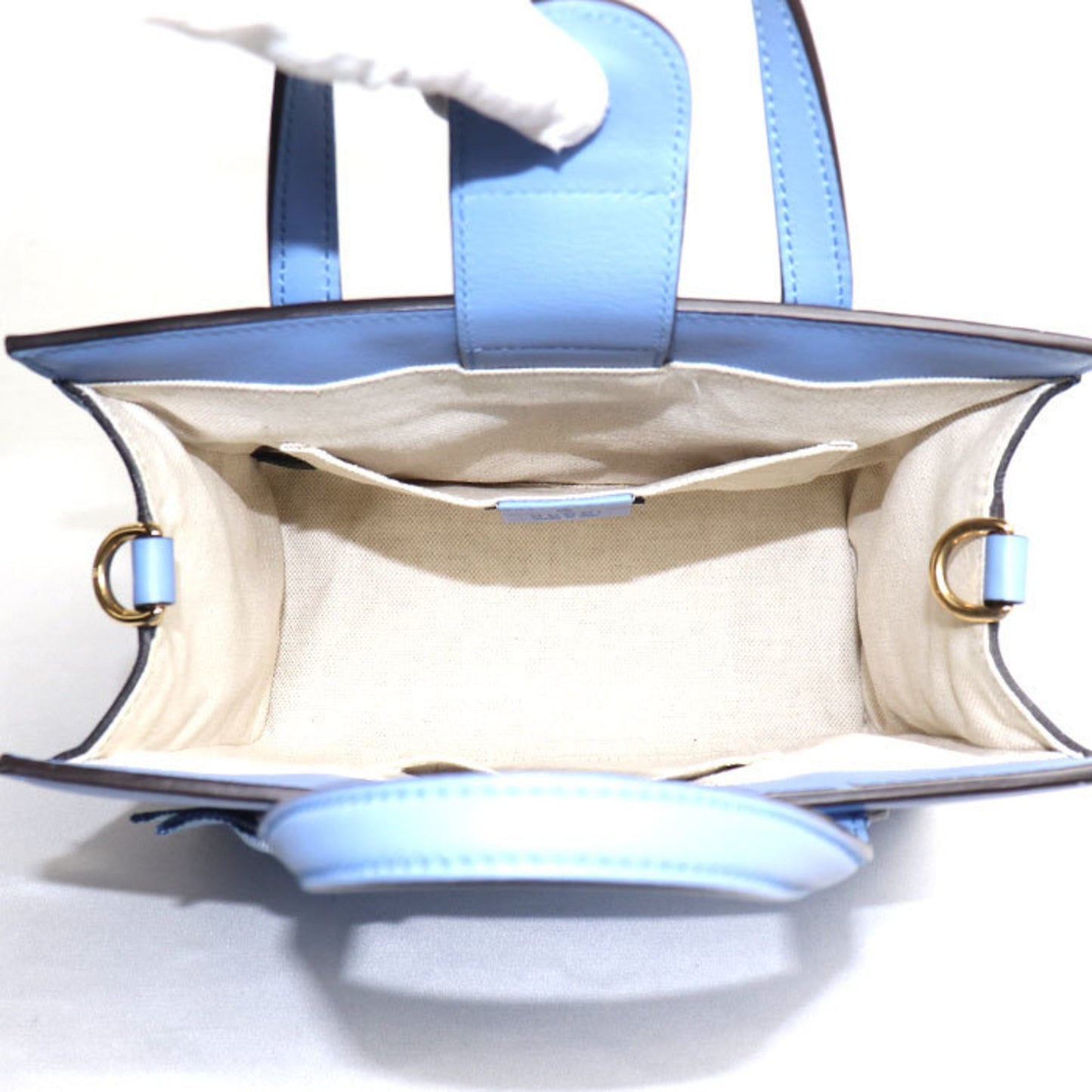 Gucci GG Ribbon, Blue, Leather, handbag