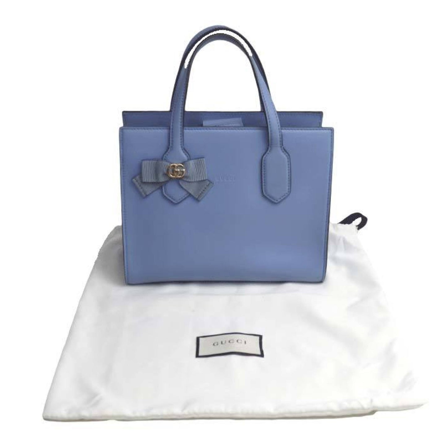 Gucci GG Ribbon, Blue, Leather, handbag