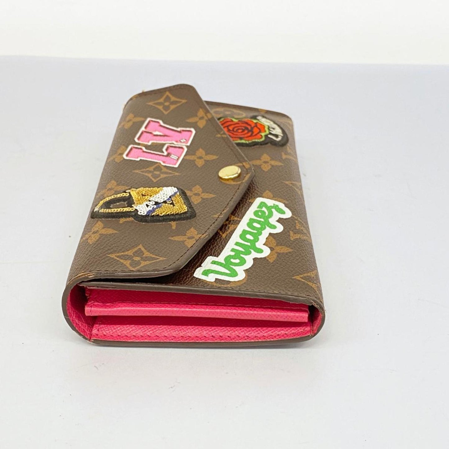 Louis Vuitton Portefeuille Sarah, Brown, Canvas, wallet