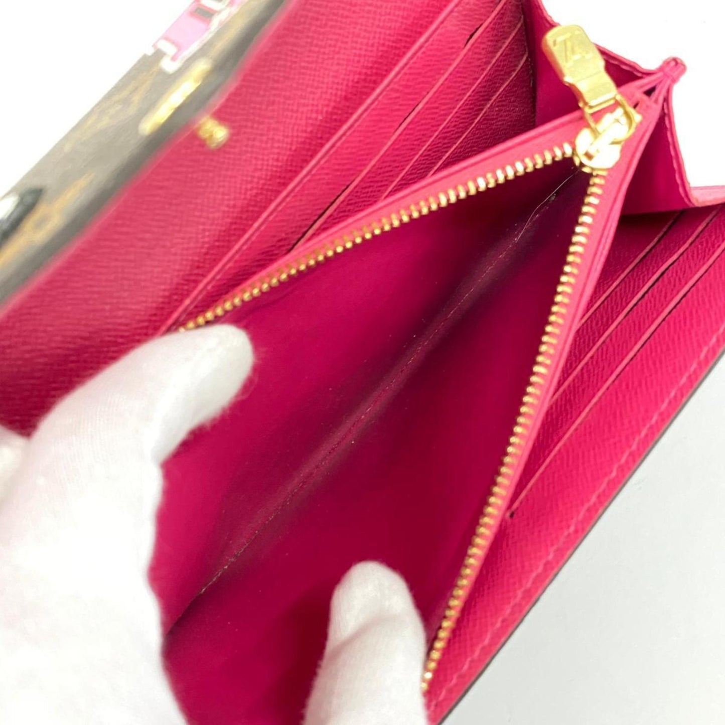 Louis Vuitton Portefeuille Sarah, Brown, Canvas, wallet